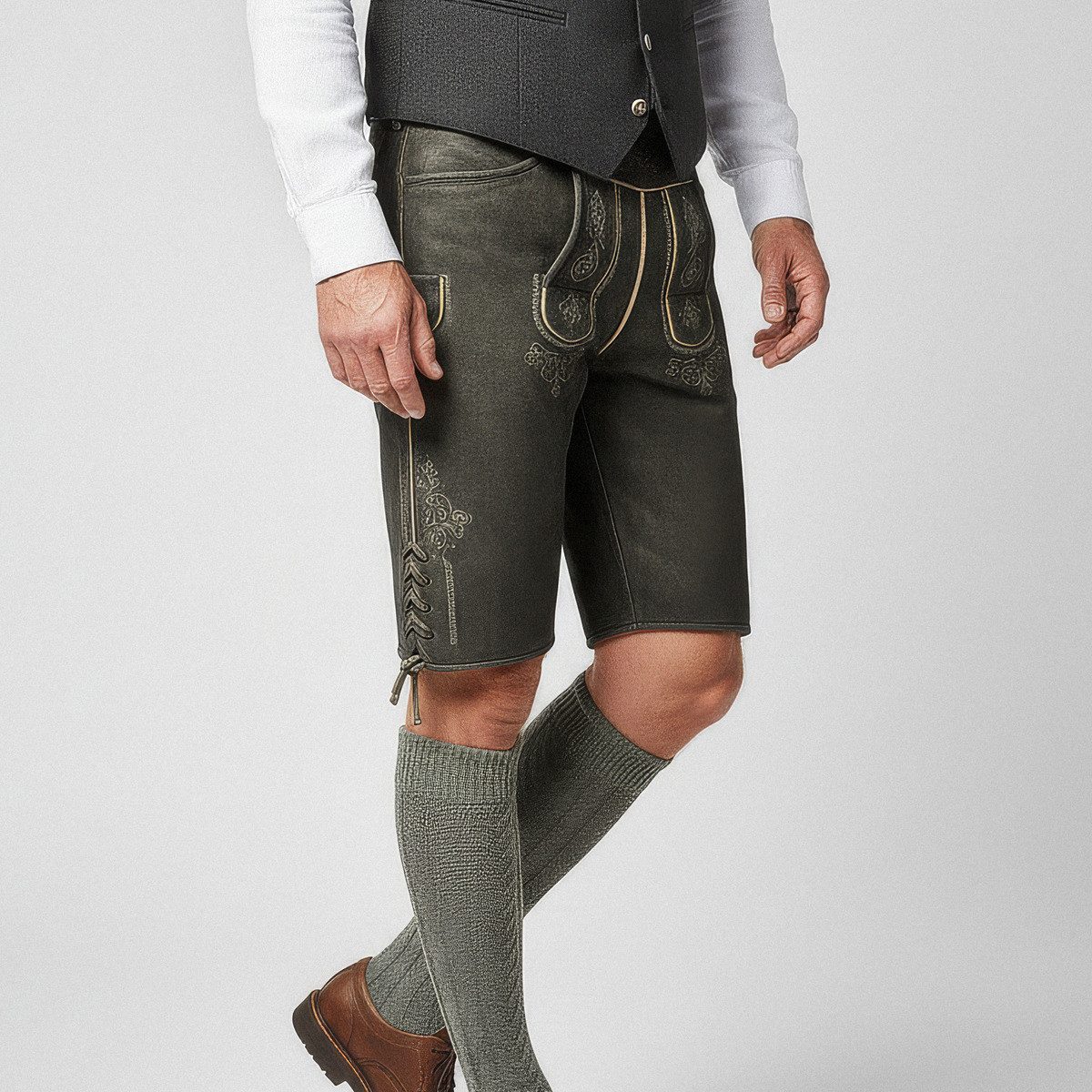 Stockerpoint Trachtenlederhose Sigl Herren (1-tlg) Trachtenlederhose, Trachtenhose, Bayerische Lederhose, Oktoberfest