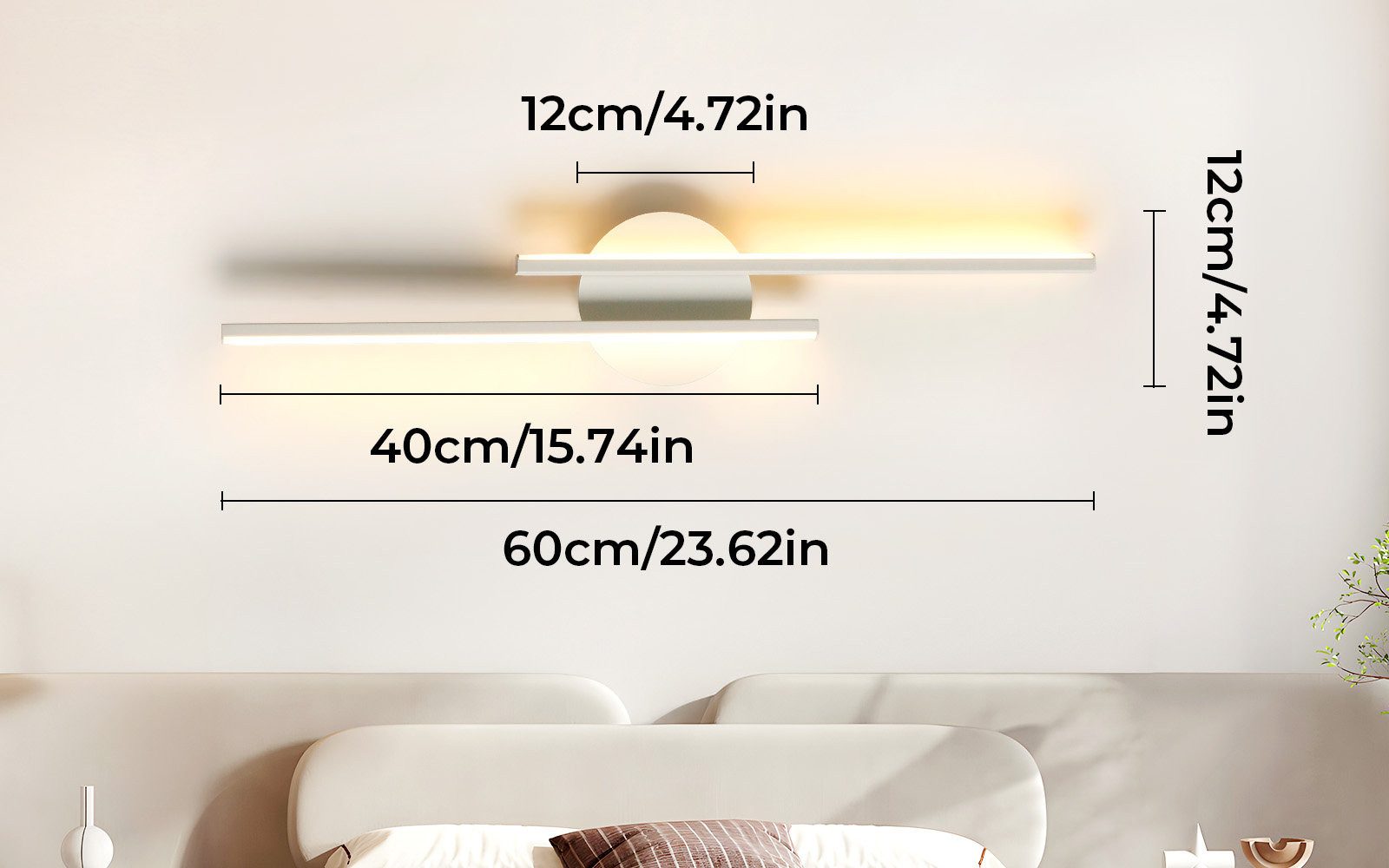 Goeco LED Wandleuchte moderne Aluminium-Wandleuchte, 24W, günstig online kaufen