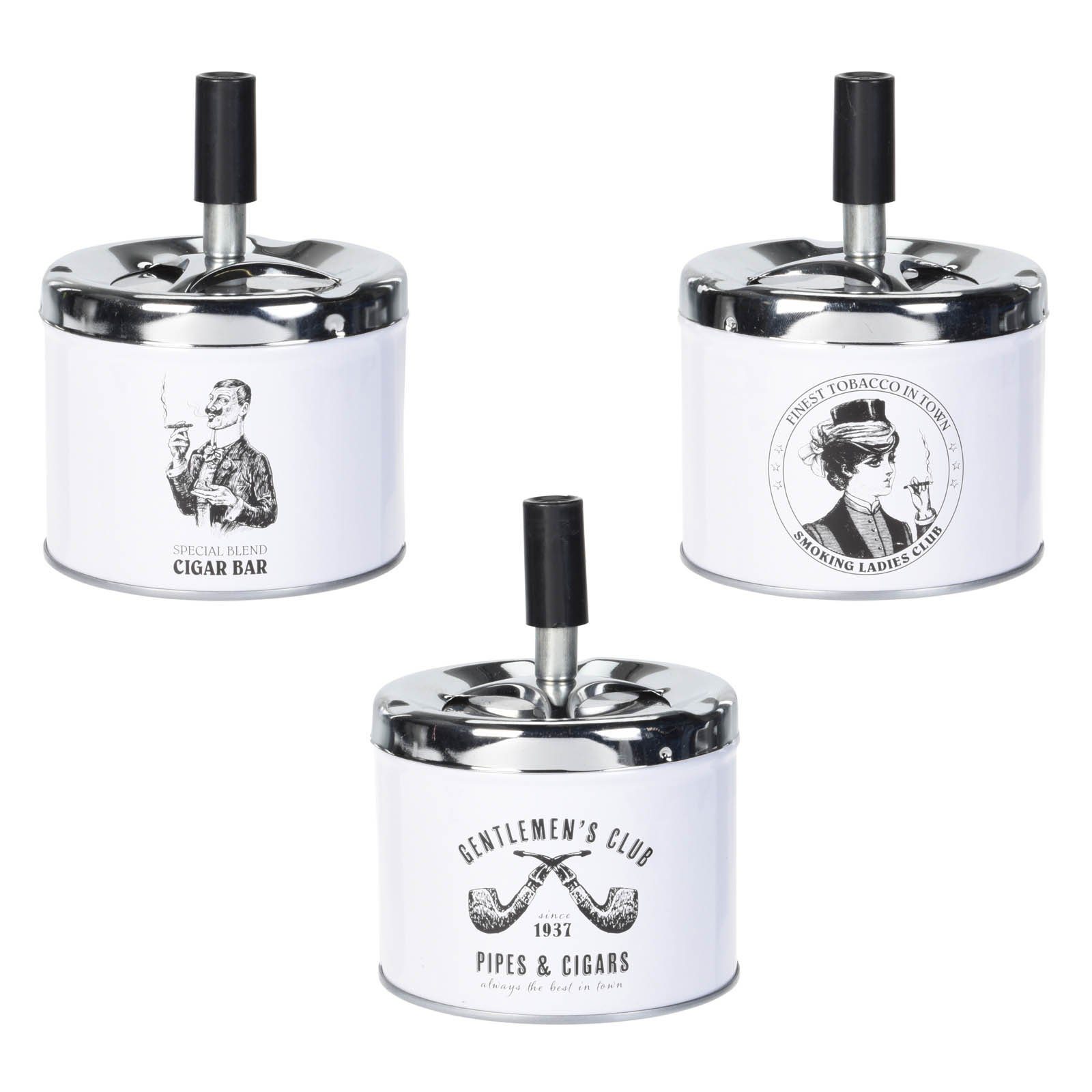 HAC24 Пепельницы Drehaschenbecher Windaschenbecher Drehascher Sturmaschenbecher, Retro Design Metall Ø 9 cm
