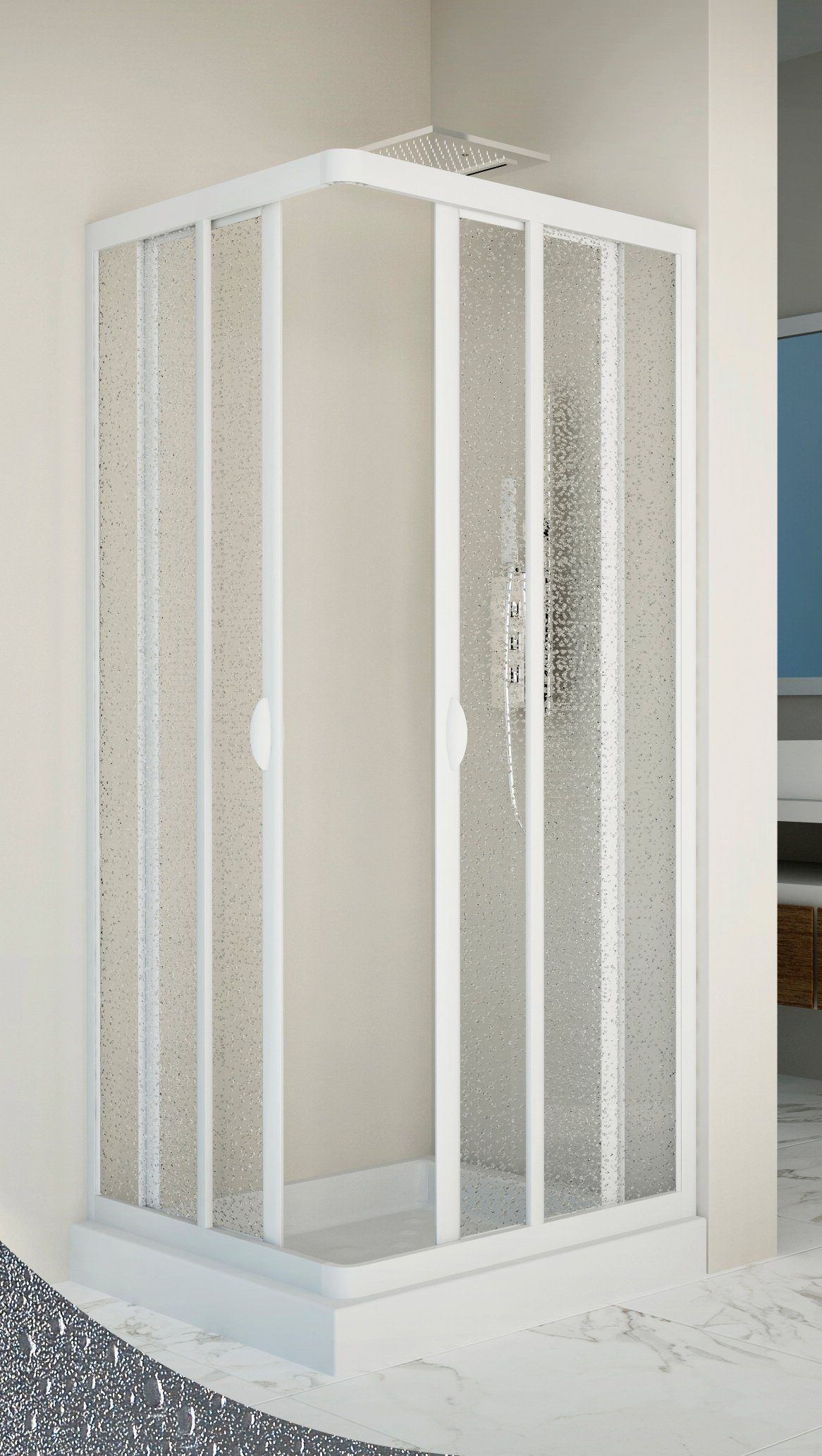 Forte Eckdusche Vela, BxT: 90x90 cm, Kunststoff, variabler Verstellbereich, günstig online kaufen