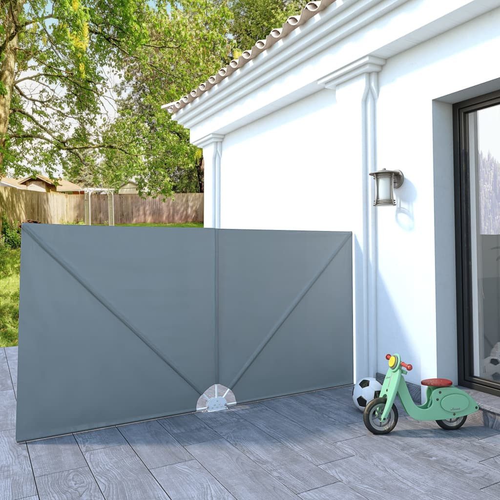 vidaXL Sichtschutzfächer Faltbarer Terrassen-Seitenfächer Grau 300×150 cm