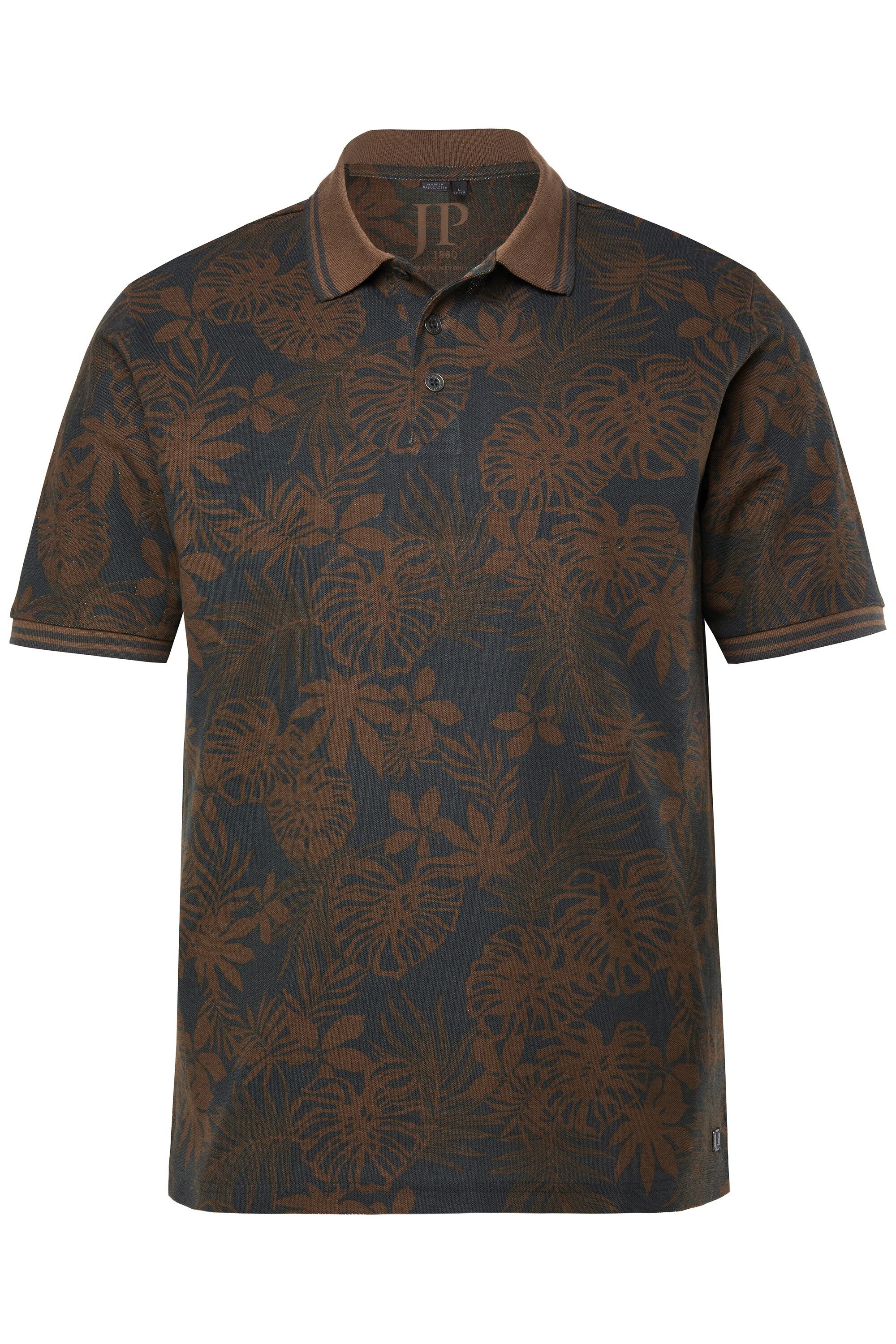 Poloshirt Poloshirt Halbarm Piqué Alloverdruck bis 8 XL