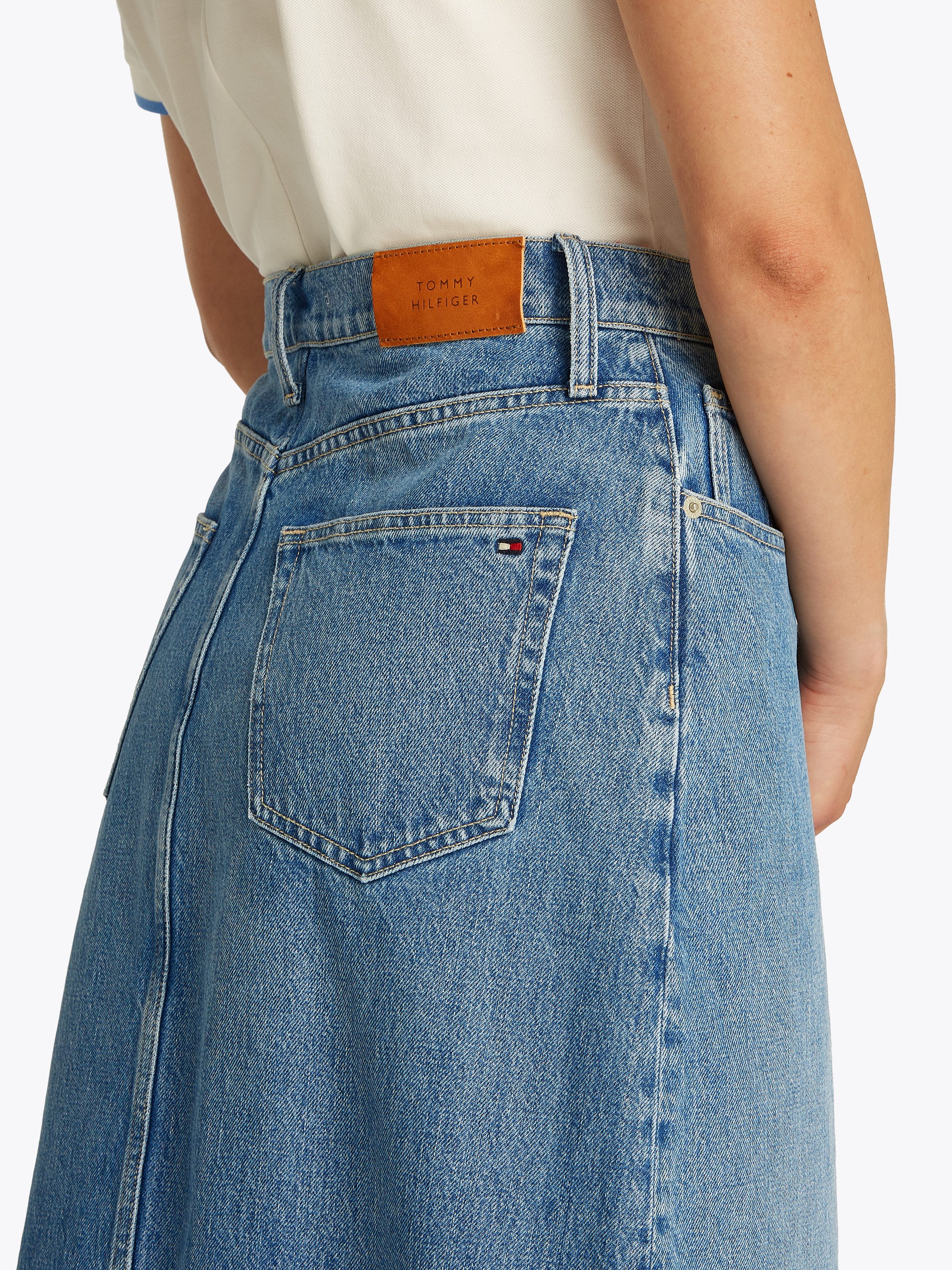 Tommy Hilfiger Jeansrock DNM MIDI STRAIGHT SKIRT HW UMA in blauer Waschung günstig online kaufen