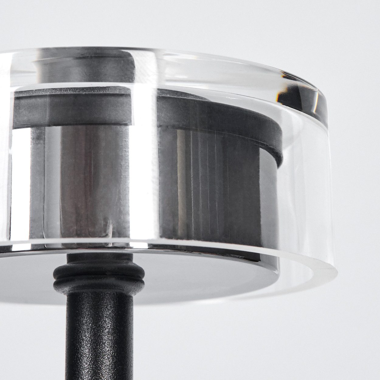 hofstein Tischleuchte Tischlampe aus Metall/Kunststoff in Schwarz/Klar, ohne Leuchtmittel, dimmabre Tischleuchte mit Touchdimmer, CCT einstellbar, 2,5 Watt