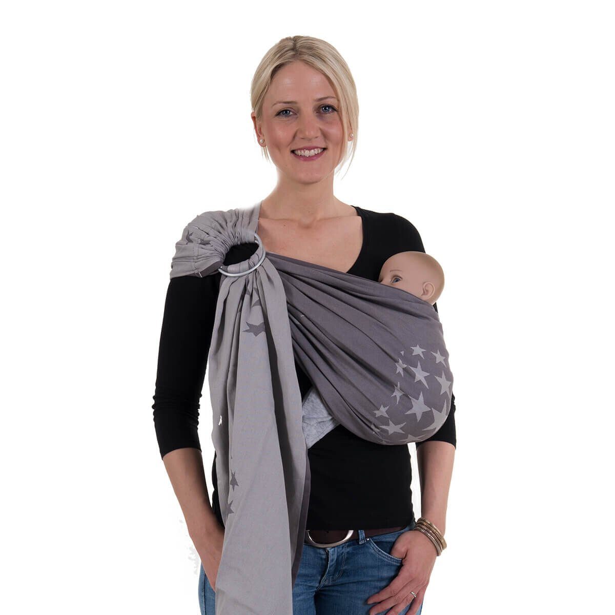 Hoppediz Tragetuch Ring-Sling Los Angeles grau