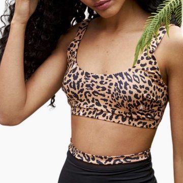 Lunalae Trainingstop Lunalae Top Ava Brown Leopard (1-tlg) Sport Bekleidung für Frauen