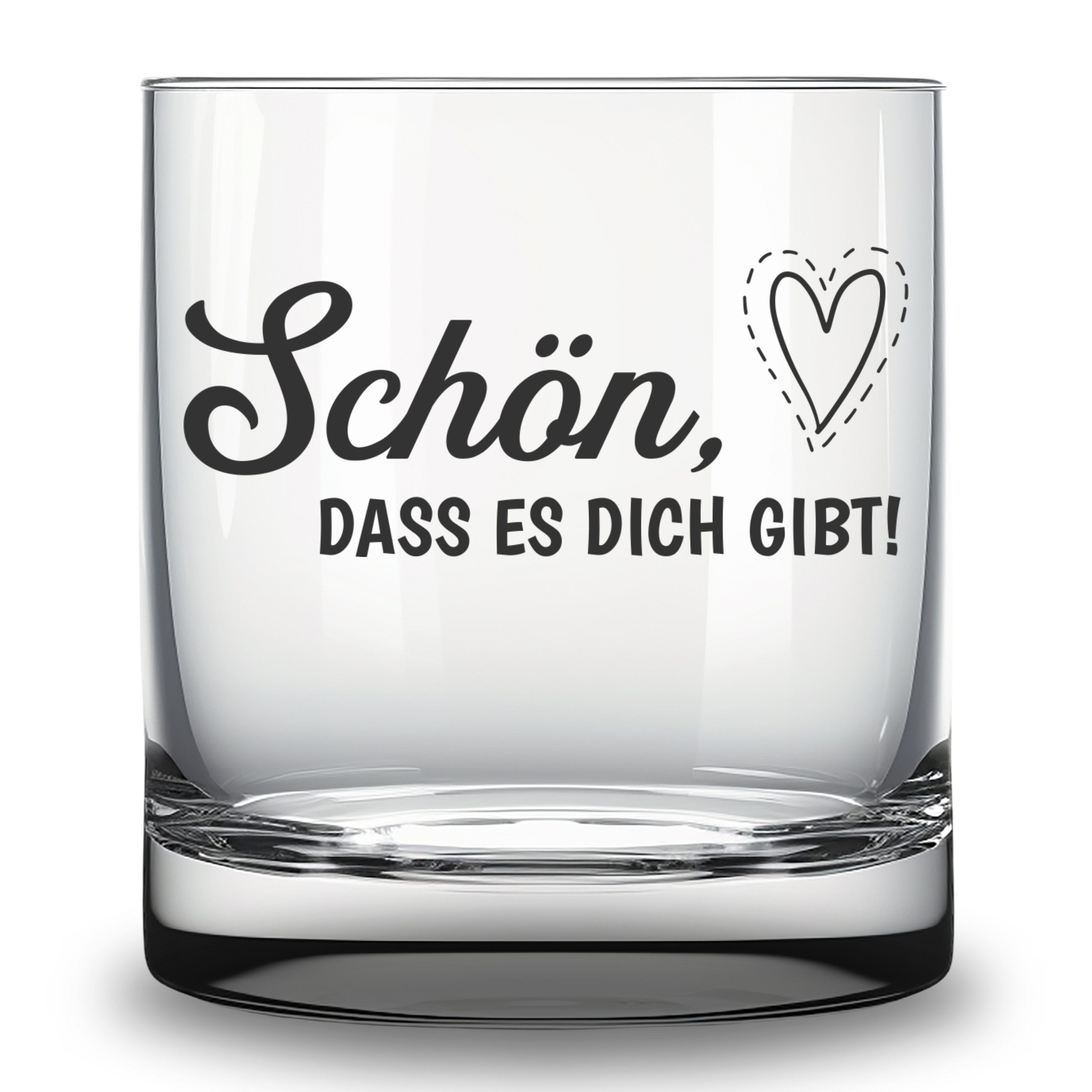 Whiskyglas Glas mit Gravur Schön, dass es dich gibt Geschenk für Freund Freundin