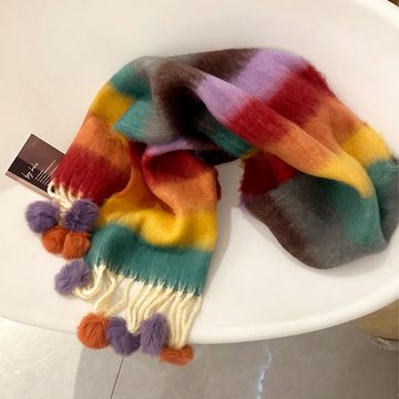 LAKKEC Modeschal Winter-Vielseitig Warm-Schal Mode einfarbig weich glatt Damen Schal