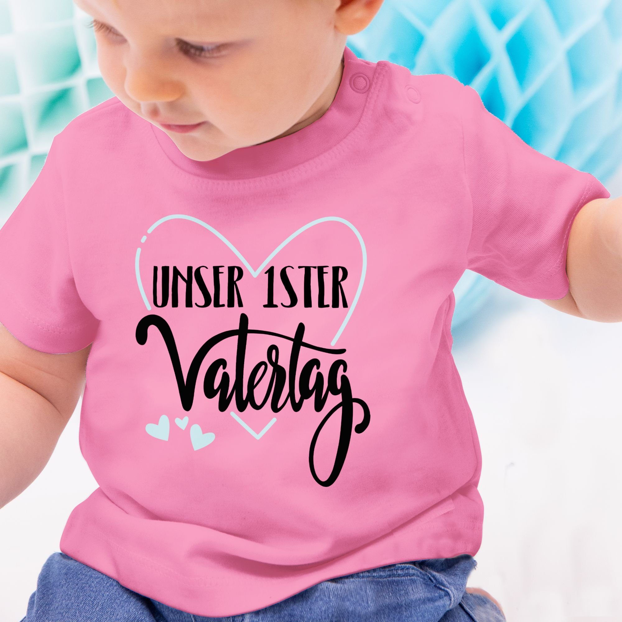 Shirtracer T-Shirt Baby Geschenk erster Pink Vatertag Vatertag 2 Unser