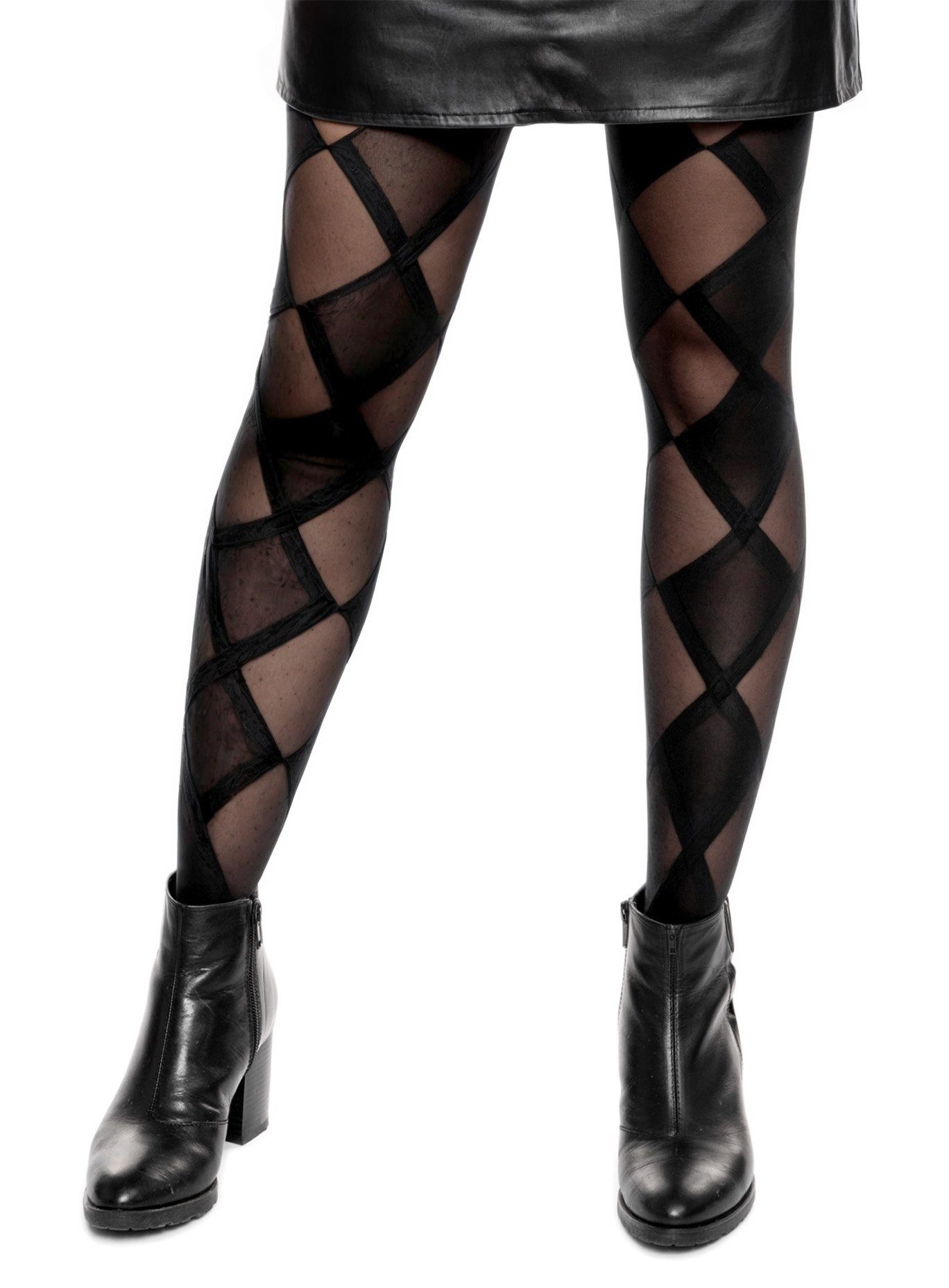 Metamorph Strumpfhose Harlekin Strumpfhose Gaga (1 St) Mit dieser Rautenstrumpfhose ziehst Du den Joker!