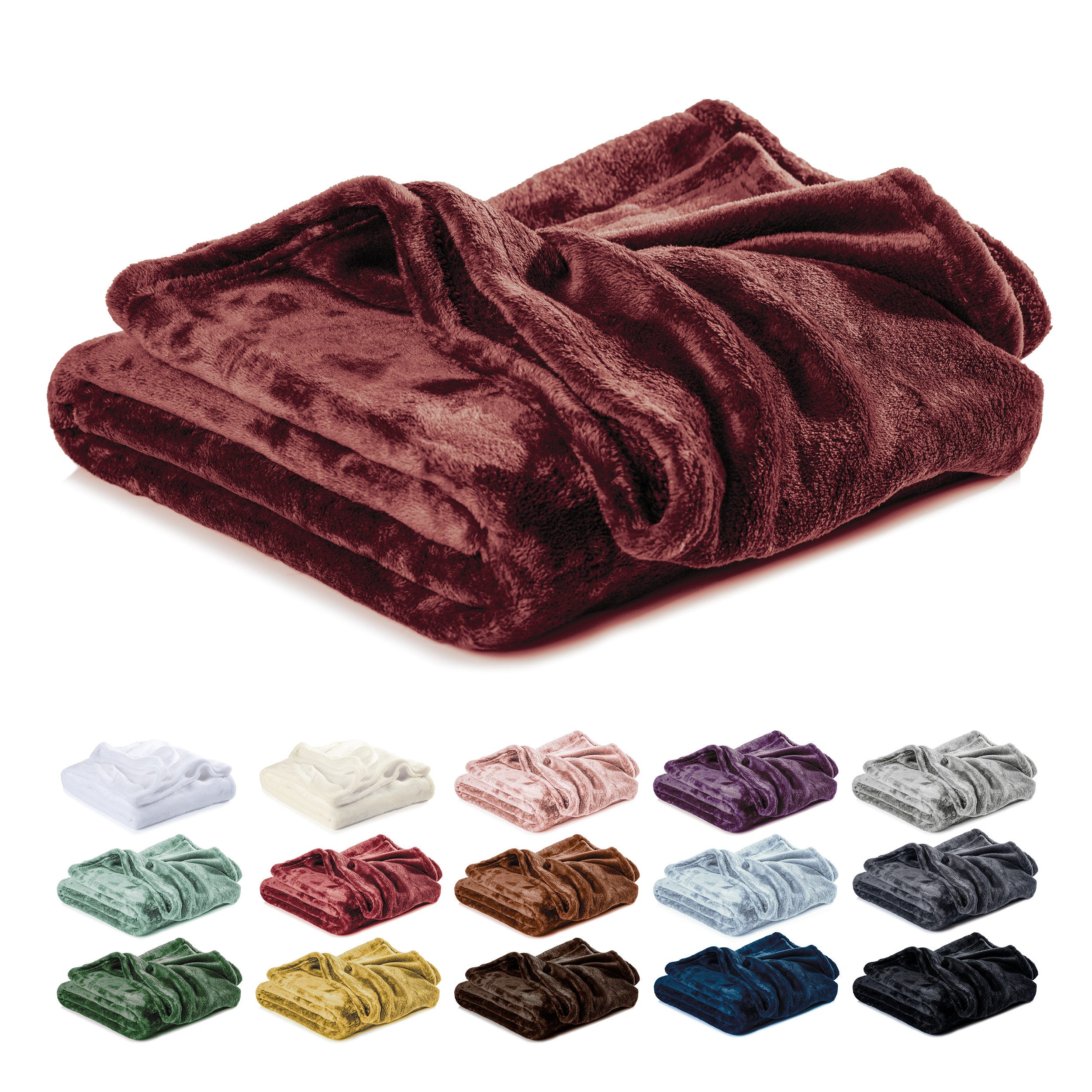 Wohndecke Kuscheldecke, Fleecedecke, Wolldecke flauschig und weich, Lavea, Sofadecke, Atmungsaktiv & Hautfreundlich, Decke