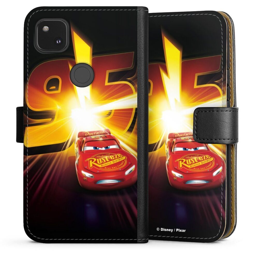 DeinDesign Handyhülle Offizielles Lizenzprodukt Cars Lightning Mcqueen 95 Cars3 Lightning 95, Google Pixel 4a Hülle Flip Case Klapphülle Handytasche Leder