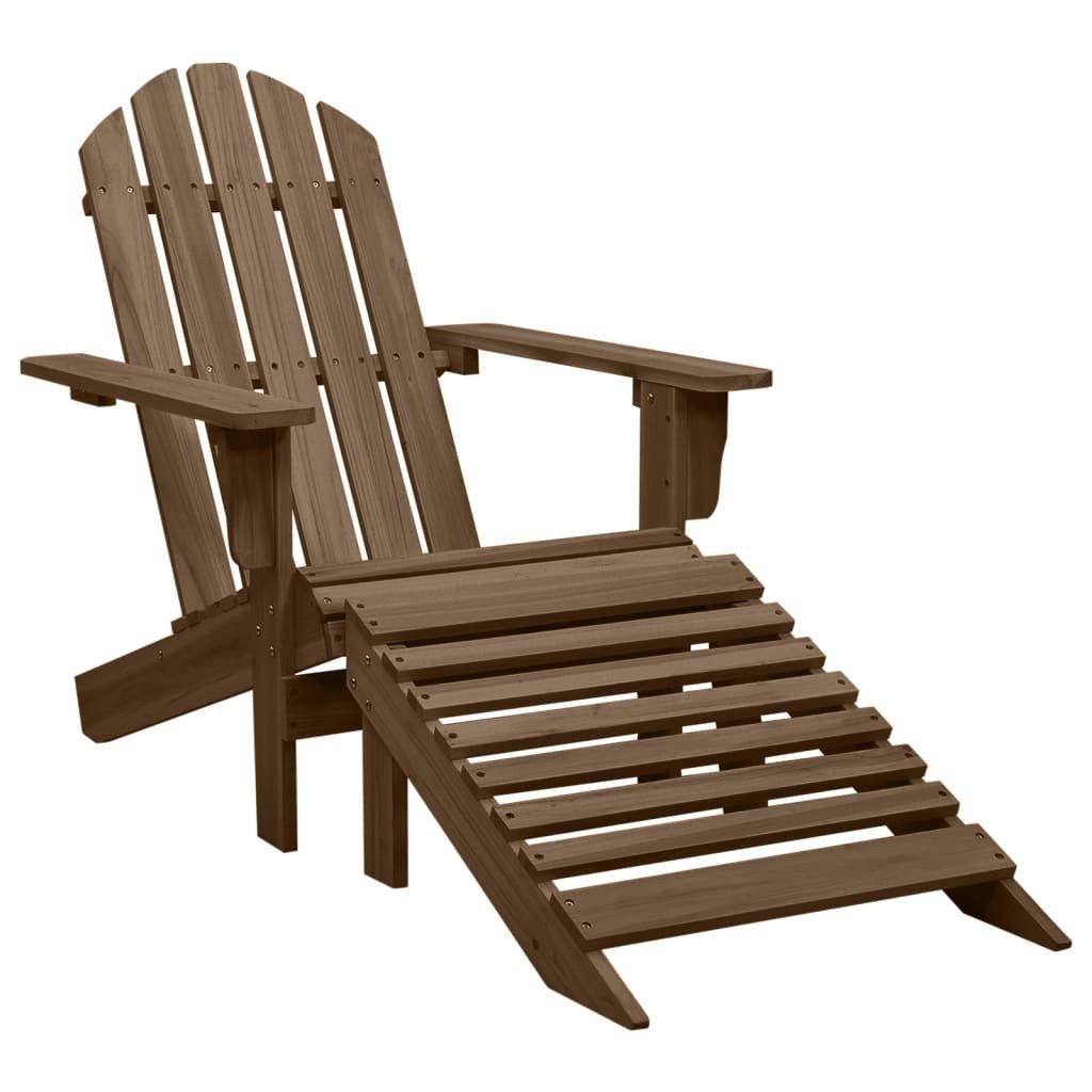 vidaXL Gartensessel, Outdoor Sessel mit Fußstütze Holz Braun