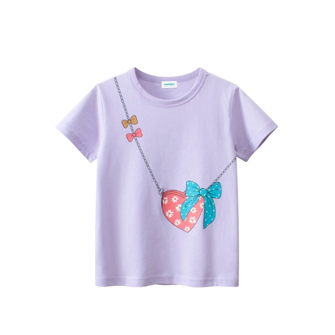 Print-Shirt Zauberhaftes Mädchen Kurzarm Shirt fliederfarben mit süßem Print