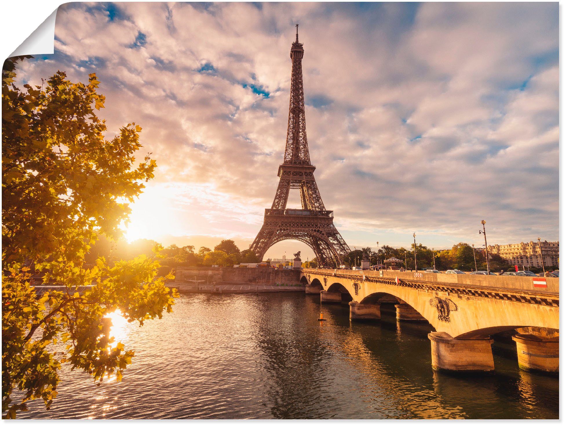 Artland Wandbild Paris Eiffelturm II, Gebäude Alubild, Wandaufkleber als in Leinwandbild, (1 Poster Größen St), oder versch