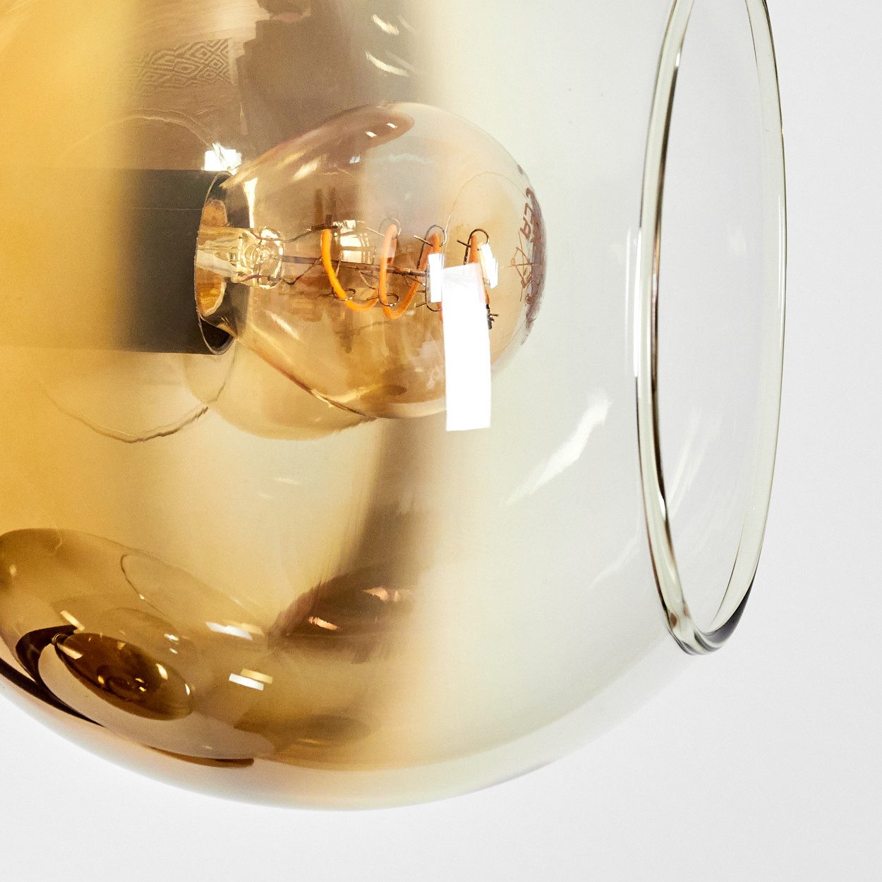 hofstein Stehlampe Stehlampe aus Metall/Glas in Schwarz/Chrom/Rauch/Gold/Kupfer/Klar, ohne Leuchtmittel, Stehleuchte im Retro/Vintage-Design mit Fußschalter, 160 cm, 5 x E14