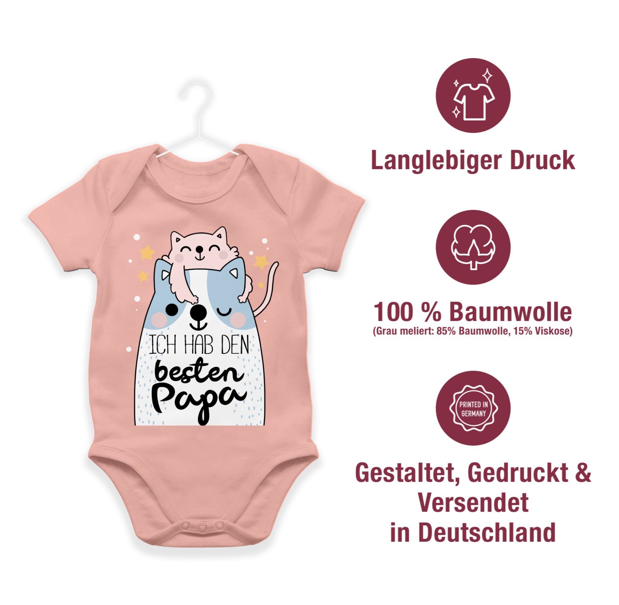 Shirtracer Shirtbody Ich hab den Geschenk 1 Vatertag Baby Papa besten Babyrosa Katzen