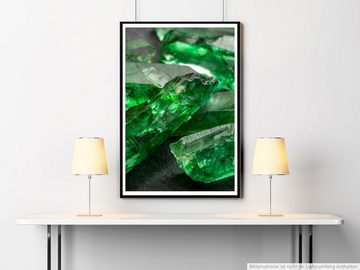 Sinus Art Poster Künstlerische Fotografie  Grüne Smaragd Kristalle 60x90cm Poster