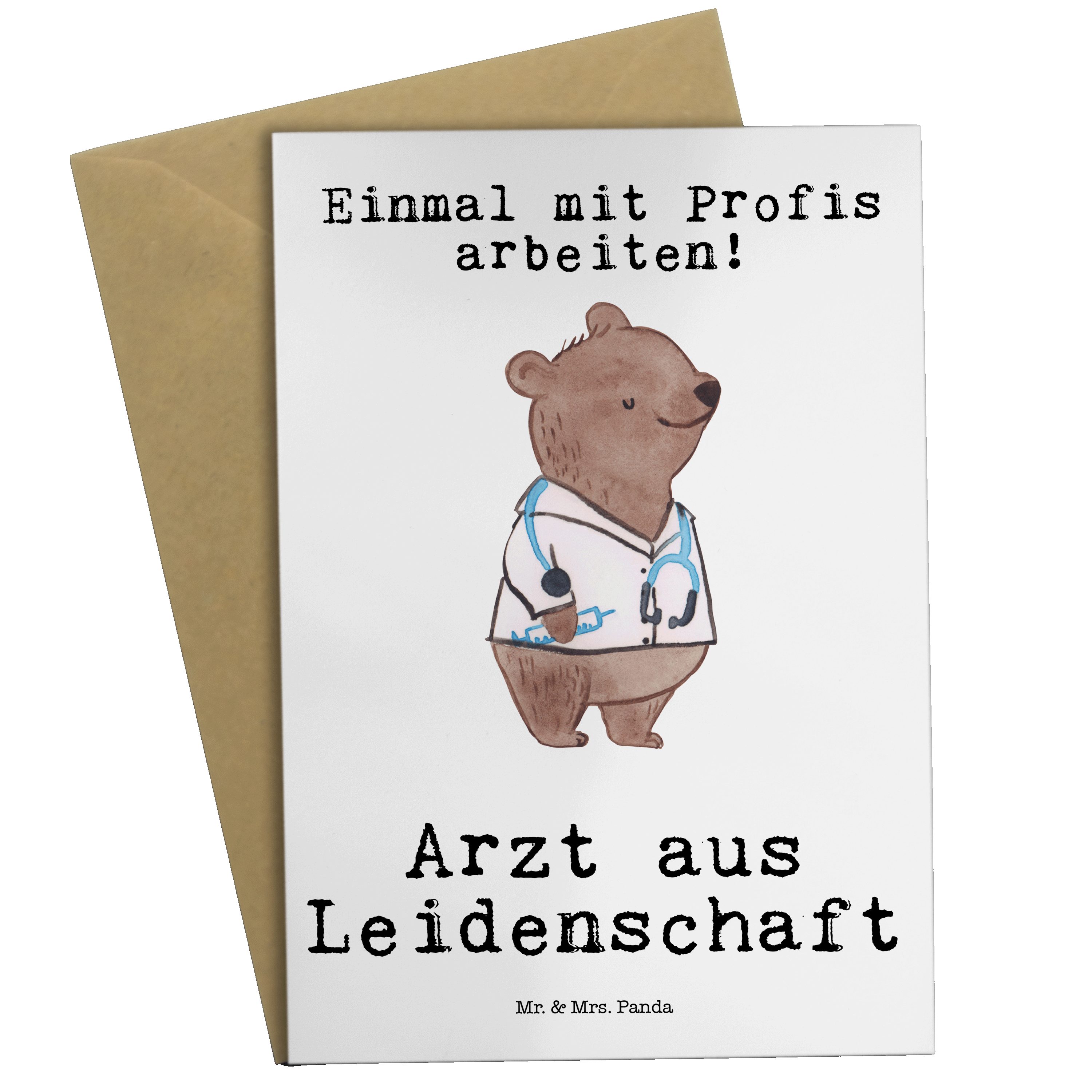 Mr. & Mrs. Panda Grußkarte »Arzt aus Leidenschaft Weiß Geschenk