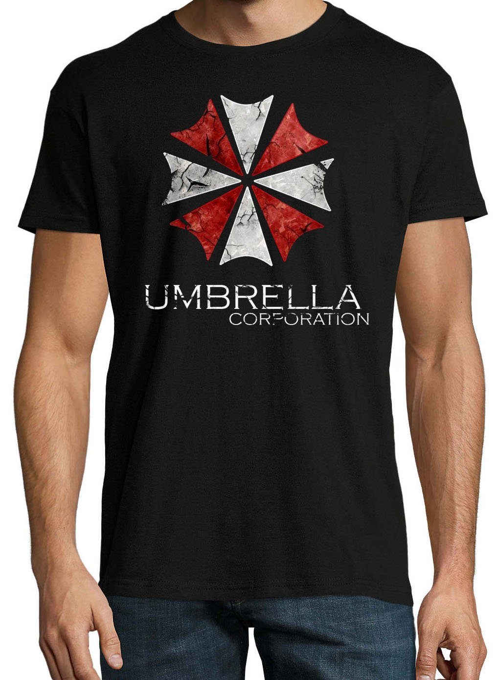 Youth Designz T-Shirt Umbrella Schwarz Herren Frontprint mit Corparation trendigem Shirt
