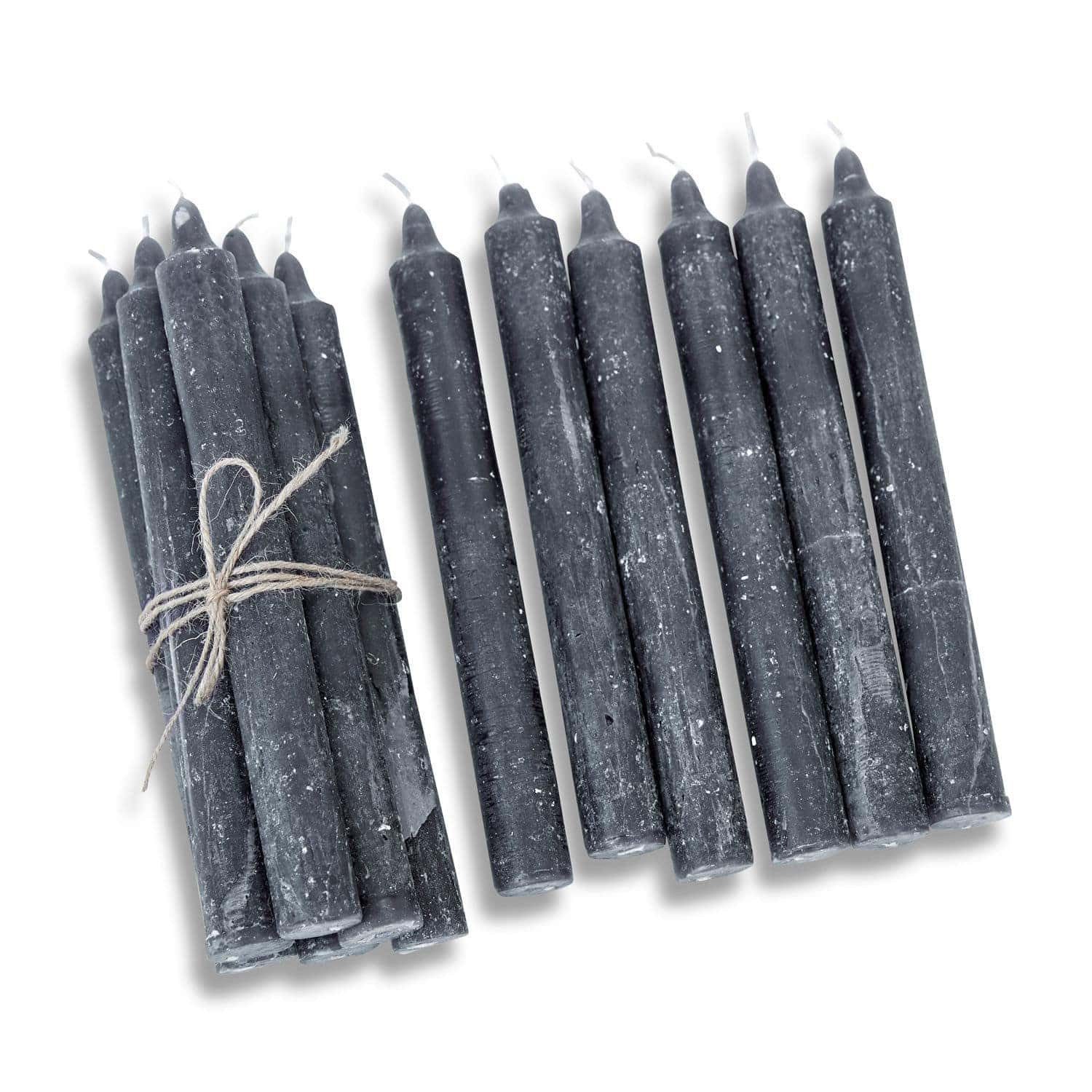 Mirabeau Stumpenkerze Kerze 12er Set Bauceau anthrazit (12er Set, 12er Set), none