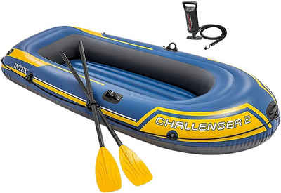Trendyshop365 Schlauchboot aufblasbares Paddelboot-Komplettset für 2 Personen, (mit 2 Paddeln und Pumpe), Maße: 236 x 114 x 41 cm