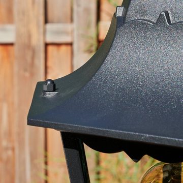 hofstein Pollerleuchte Wegeleuchte aus Metall/Glas in Schwarz/Klar, ohne Leuchtmittel, Außenleuchte, Gartenbeleuchtung IP44, 1x E27, ohne Leuchtmittel