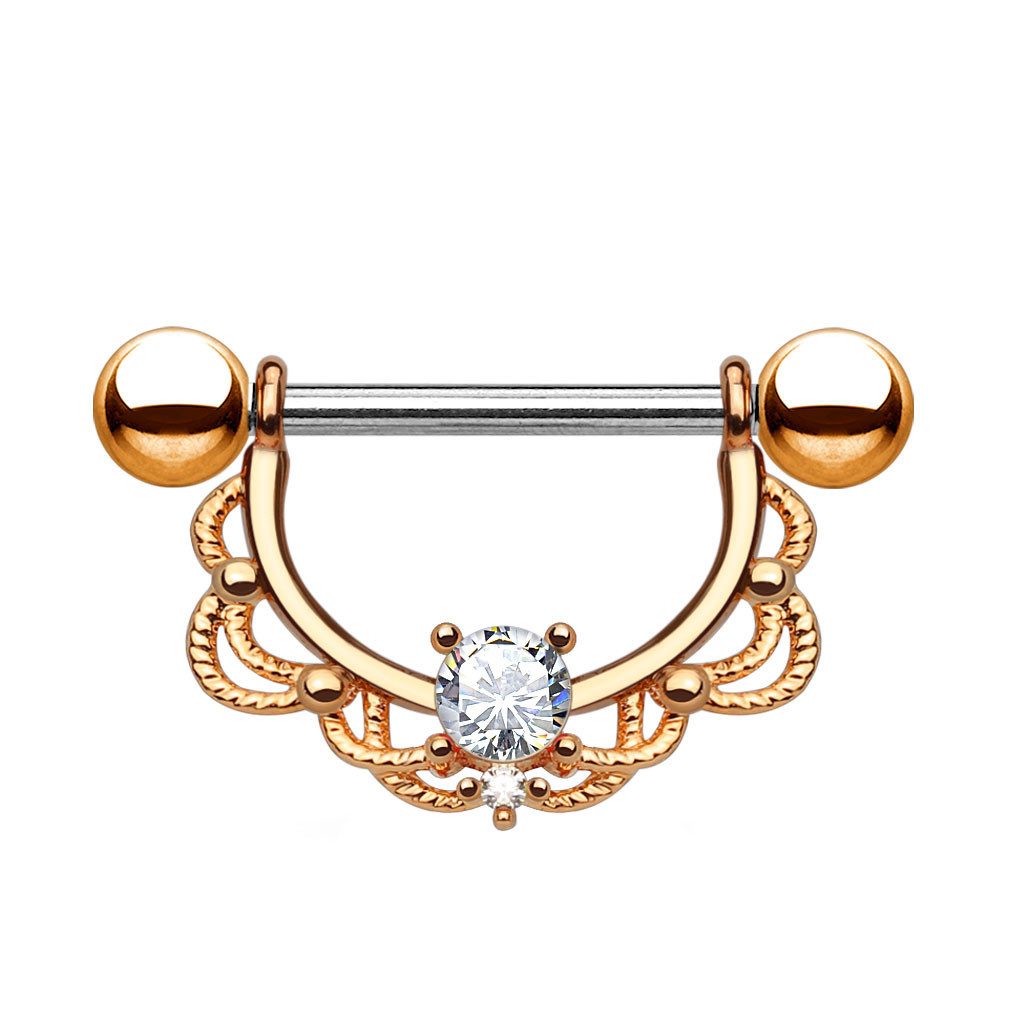 Taffstyle Intimpiercing Brustwarzenpiercing vergoldet beweglich Nippel günstig online kaufen