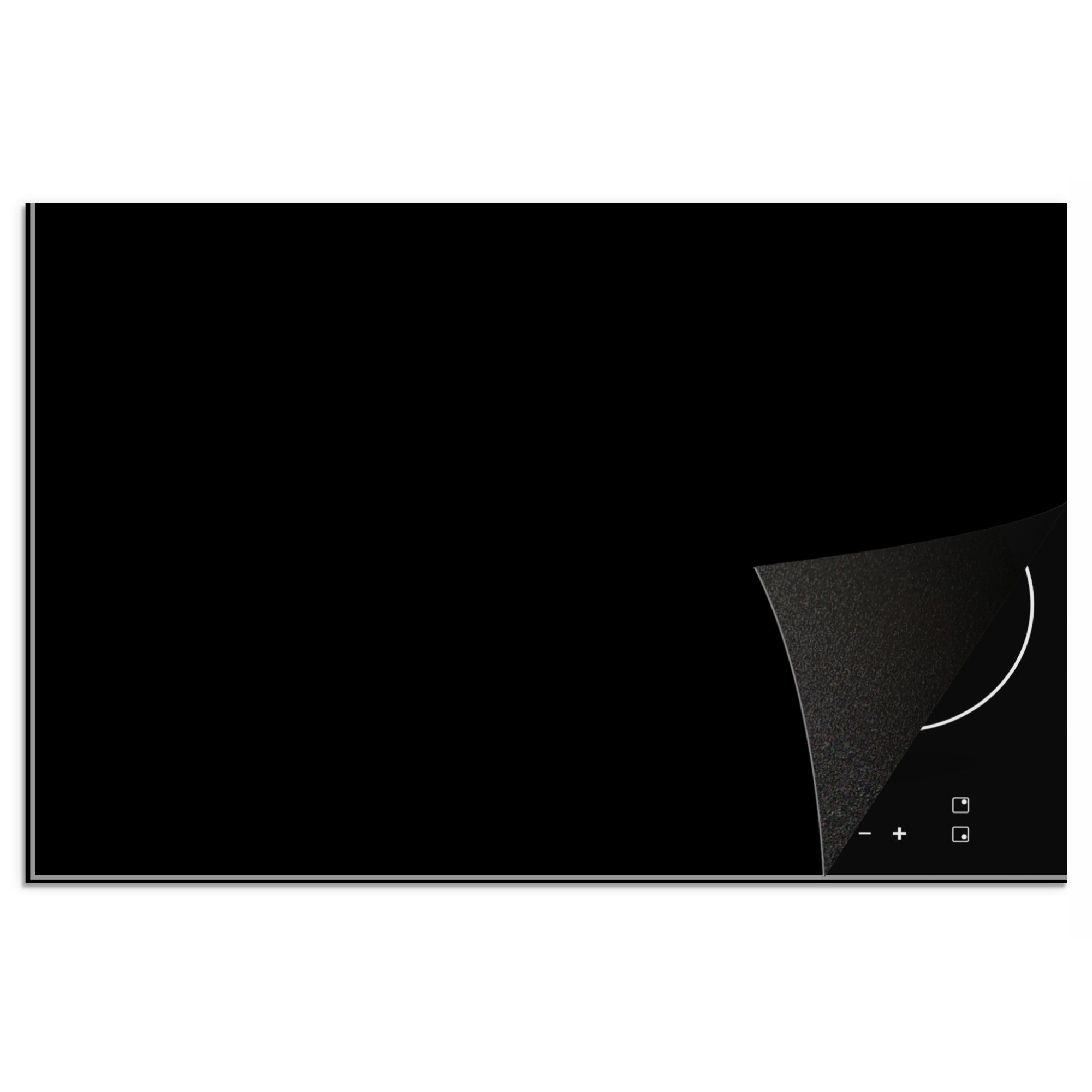 MuchoWow Herd-Abdeckplatte Schwarz - Einfarbig, Vinyl, (1 tlg), Küche Herdabdeckplatte Ceranfeld, Küchengeräte, 81.6x52.7 cm