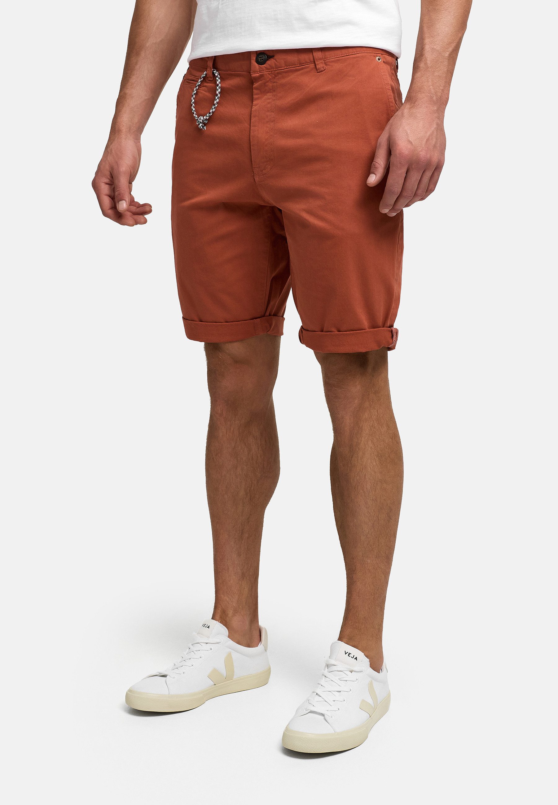 Indicode Chinoshorts Herren INCanvo Chino Shorts Herrenshorts mit dekorativer Rope-Schlaufe als Blickfang
