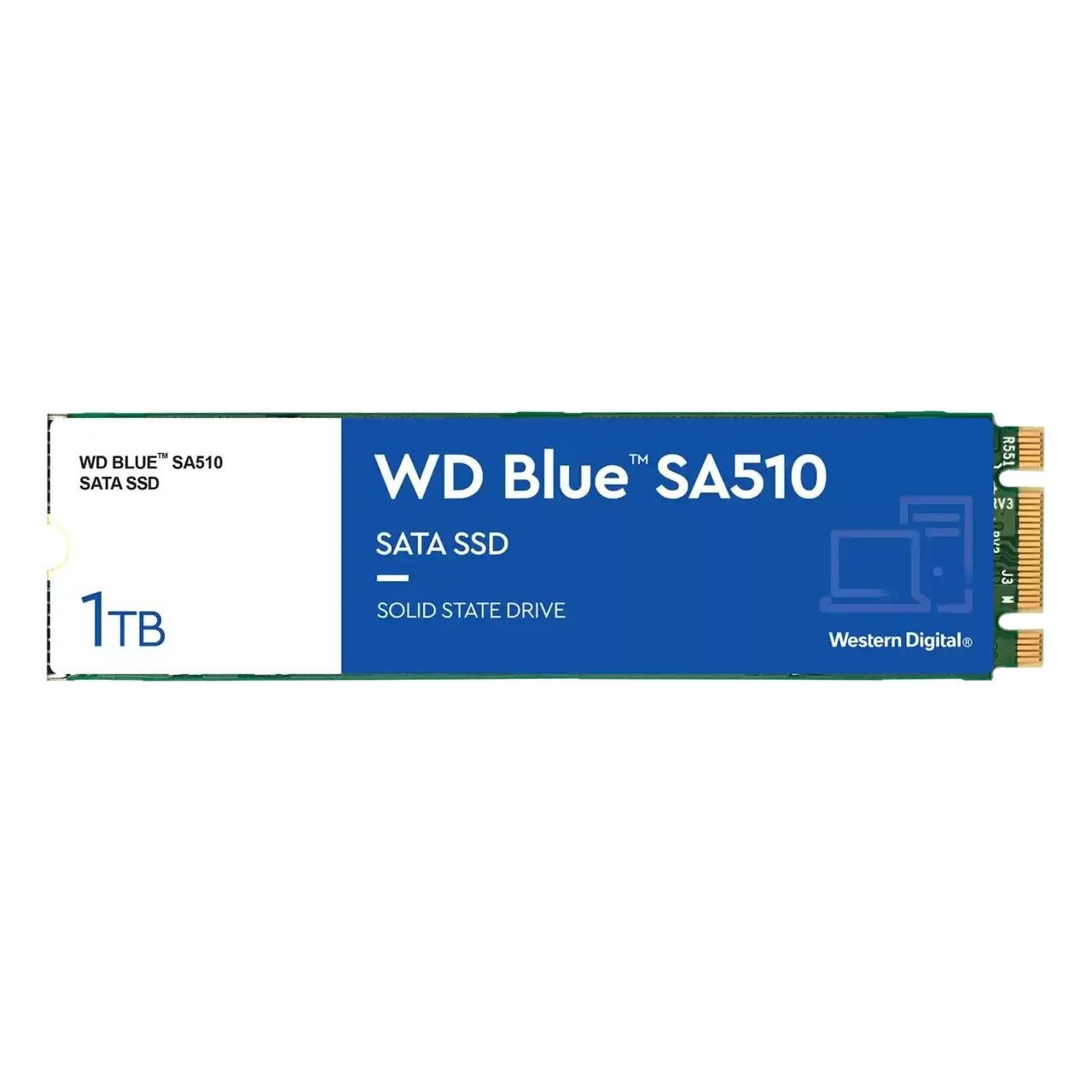 Western Digital SanDisk WD Blue SA510 1TB M.2 2280 SSD 1000GB interne SSD (1 TB) M.2" 560 MB/S Lesegeschwindigkeit, 520 MB/S Schreibgeschwindigkeit, 3D NAND, SATA 6 Gb/s, M.2 2280, WD SSD Dashboard