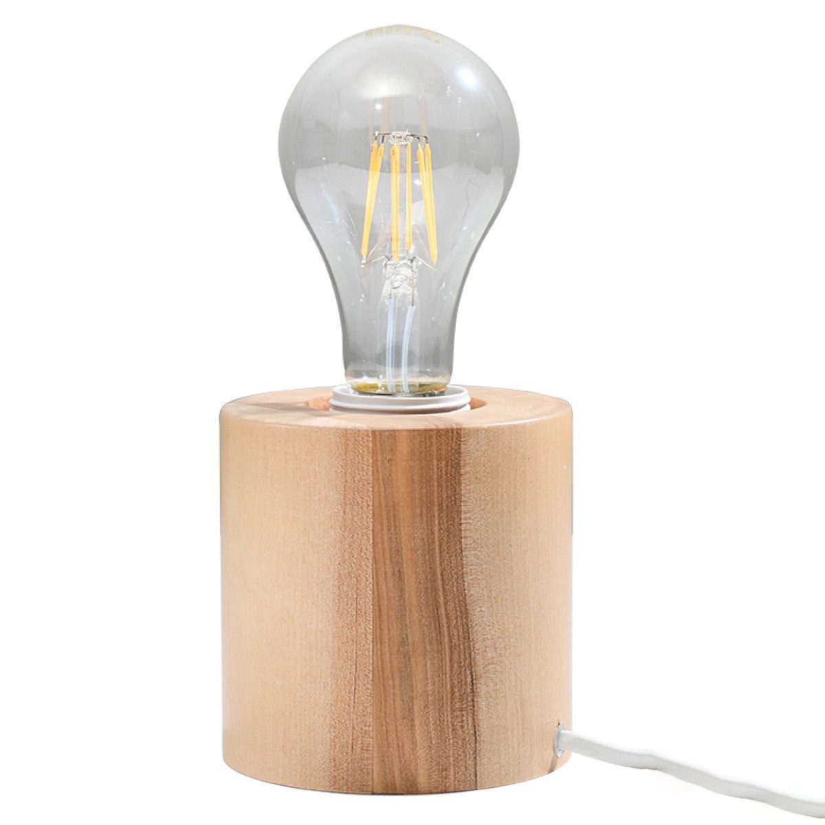 SOLLUX lighting Schreibtischlampe Tischlampe Salgado Holz, Nicht enthalten