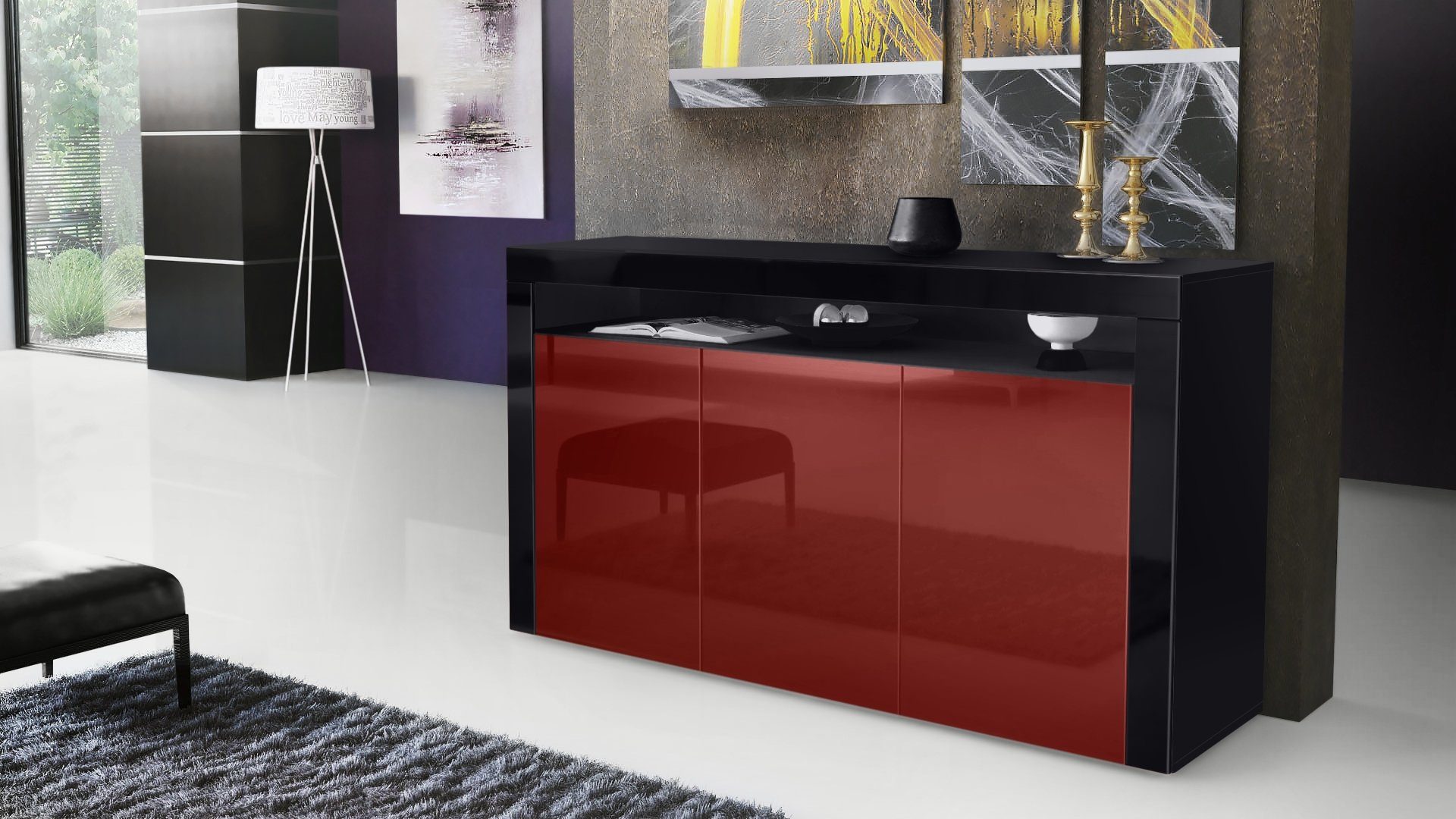 Vladon Sideboard Valencia (Sideboard, mit 3 günstig online kaufen