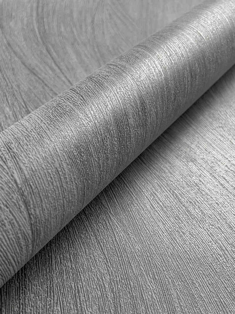 Newroom Vliestapete, Grau Tapete Modern Streifen - Streifentapete Dunkelgrau Grau Landhaus Linien Wellen für Wohnzimmer Schlafzimmer Küche