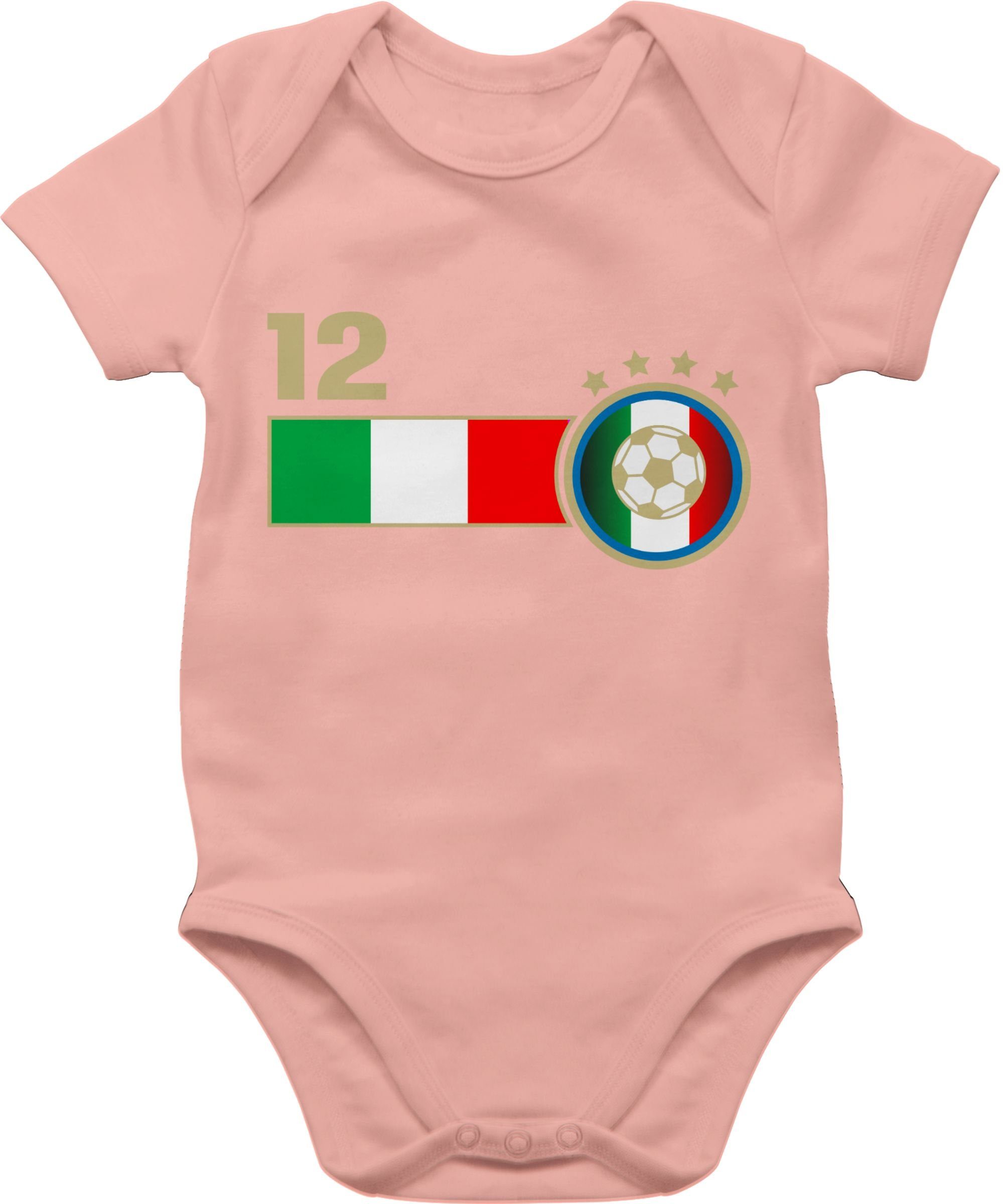 Shirtracer Shirtbody 12. Mann Italien 2024 3 EM Mannschaft Baby Fussball Babyrosa