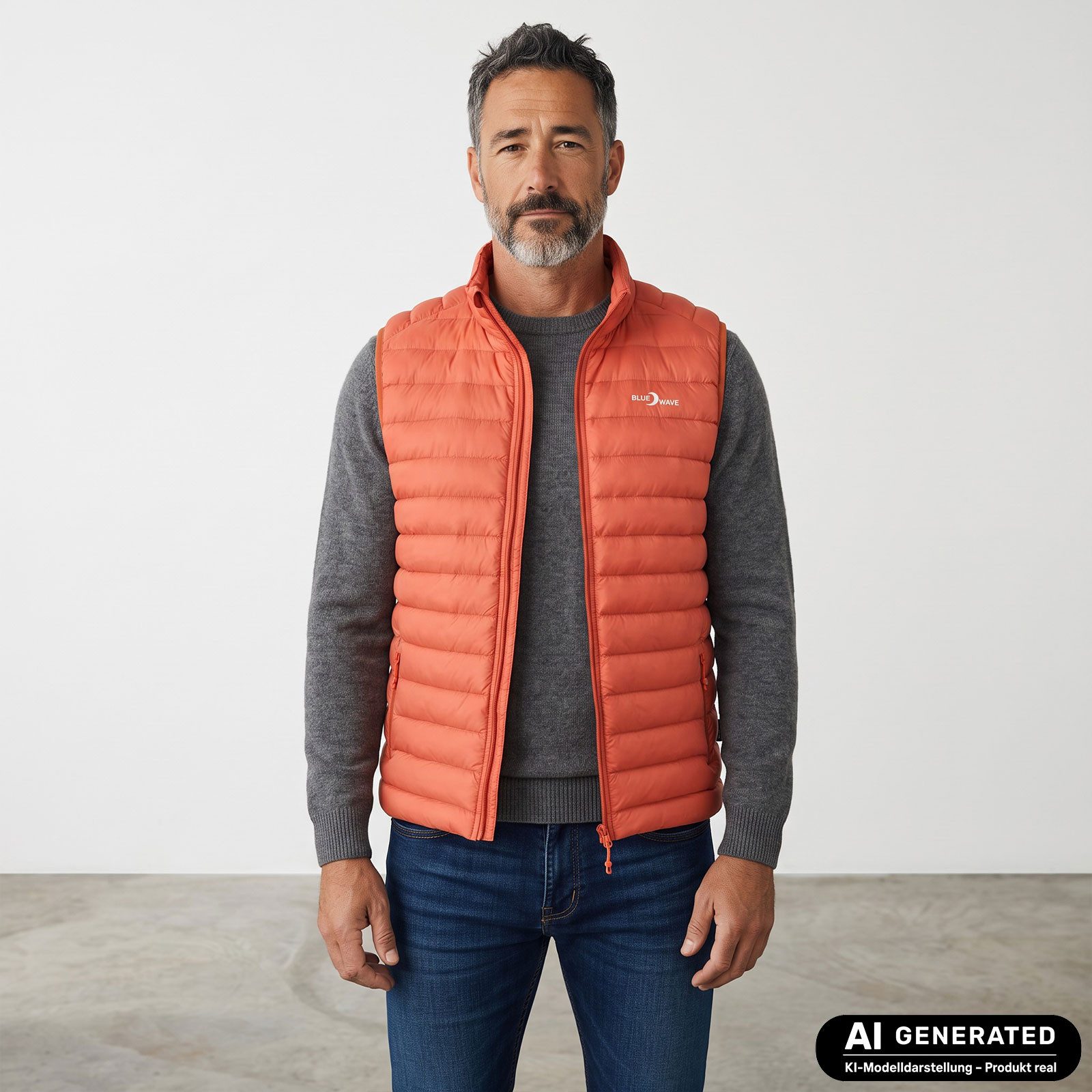 Blue Wave Steppweste Oscar Herren Steppweste Oscar mit Stehkragen - Weste packable mit Packbeutel – Bild 3 von 5