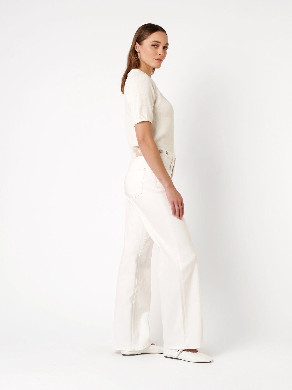 TONI Weite Jeans Liv Wide mit Schnallen und Knöpfen am Bund
