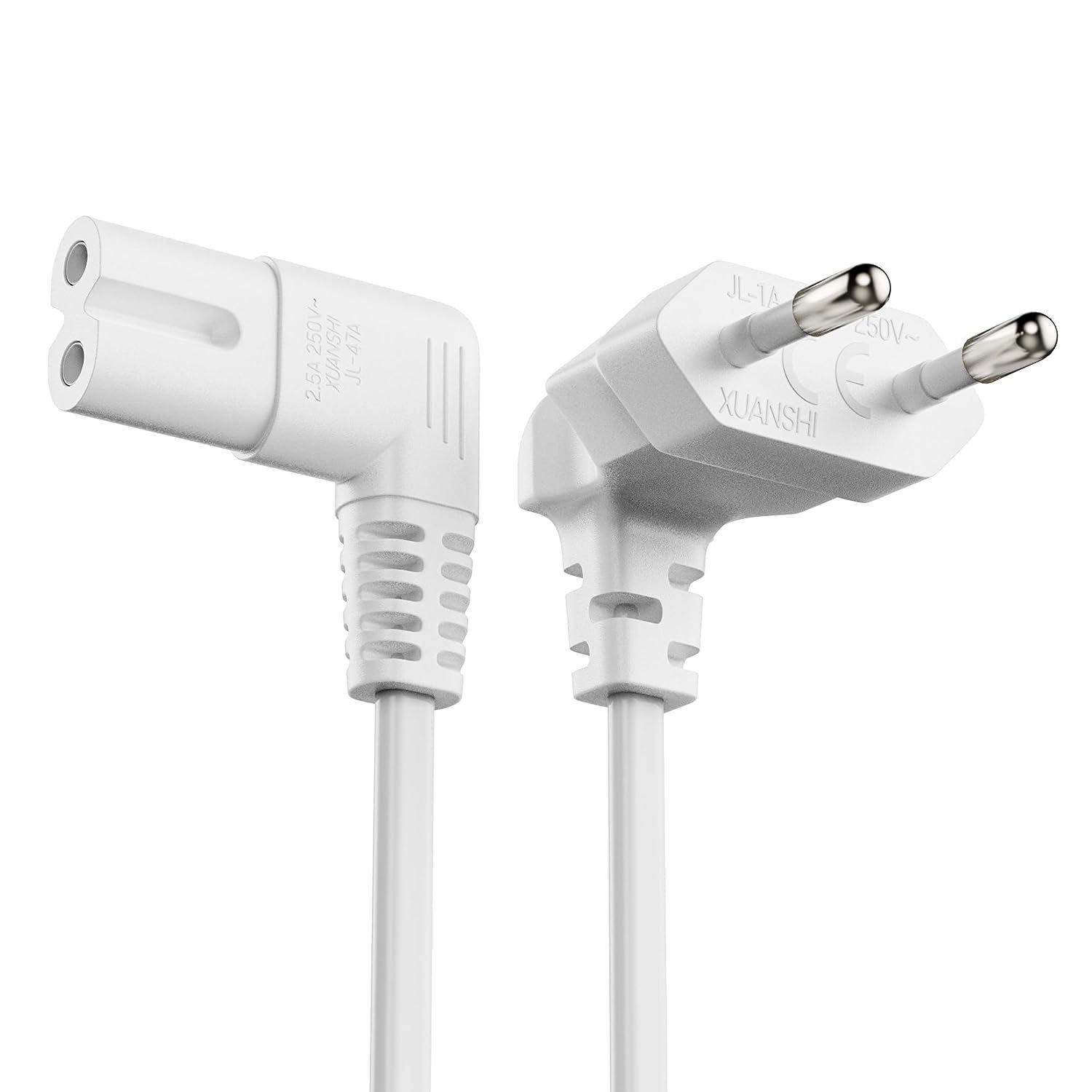conecto conecto Strom-Kabel, Euro-Stecker 90° auf C7 IEC-Buchse 90°, Euro-Ne Stromkabel, (100 cm)