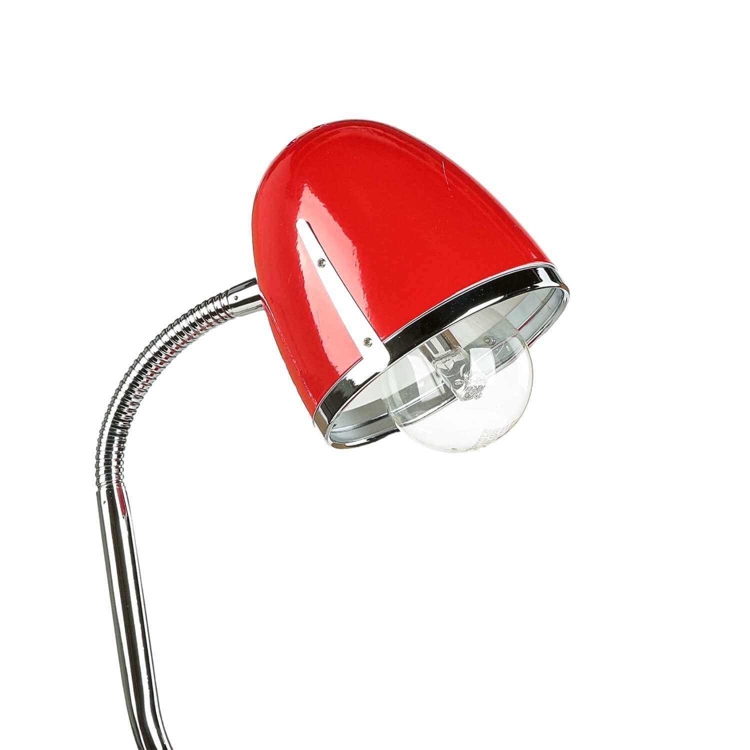 Tischleuchte Leuchtmittel, Metall Rot POCATELLO, cm verstellbar Retro Design 36 Licht-Erlebnisse Schreibtischlampe E27 ohne flexibel