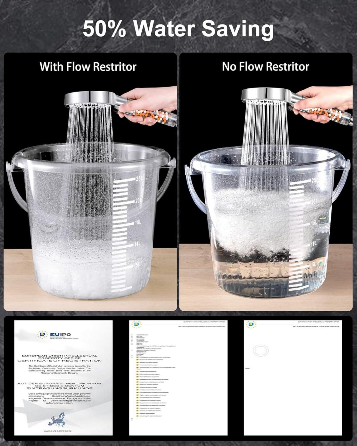 LuxusKollektion Handbrause Wassersparender Duschkopf mit 5 günstig online kaufen