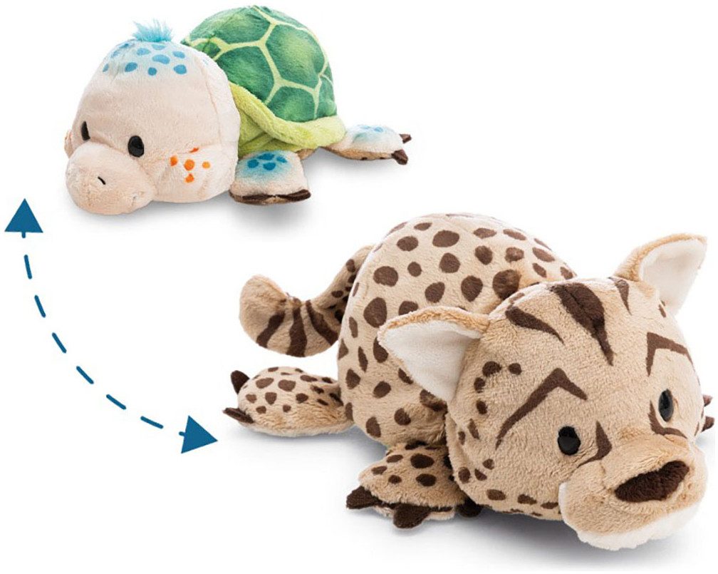 Nici Kuscheltier Twistimals, Schildkröte & Gepard, 25 cm, mit Wendefunktion 2in1