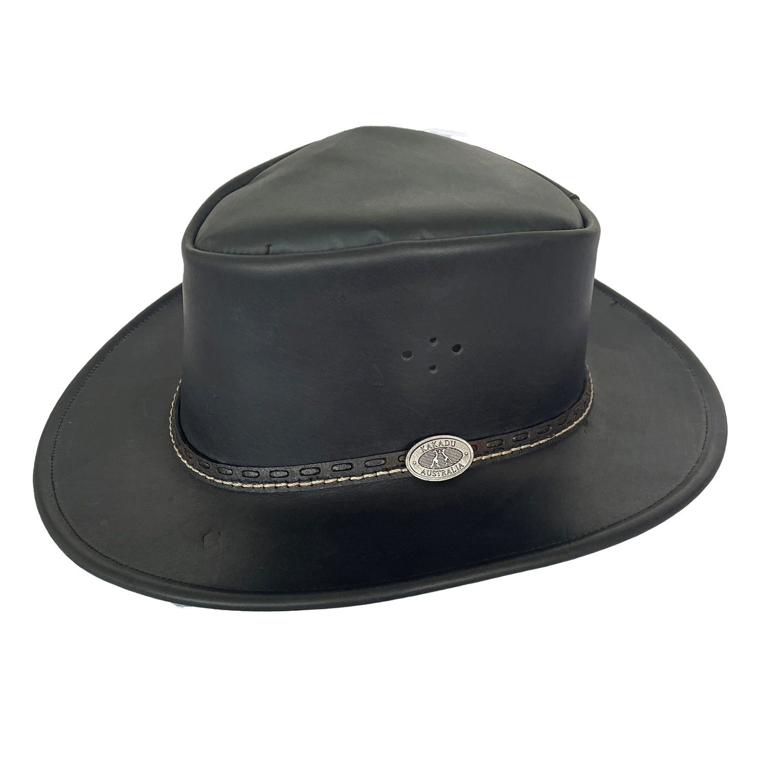 Outbacker Cowboyhut Cowboy Leder-Hut für Damen und Herren in braun und schwarz