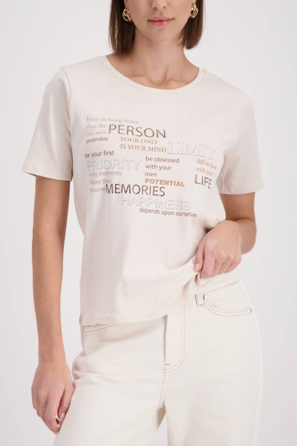 Monari T-Shirt 410466 Strasssteine sorgen für glamouröse Akzente