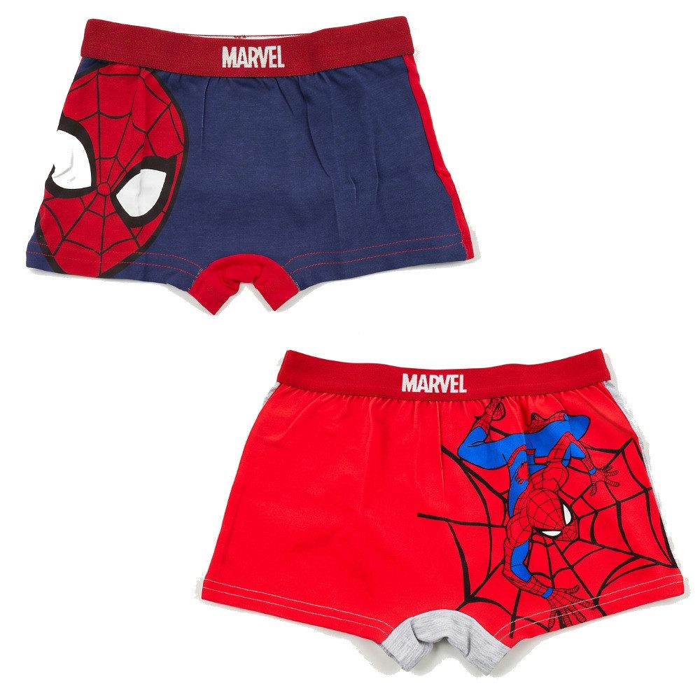MARVEL Boxershorts Marvel Spiderman Kinder Boxershorts 2er Pack Jungen Gr. 98-128