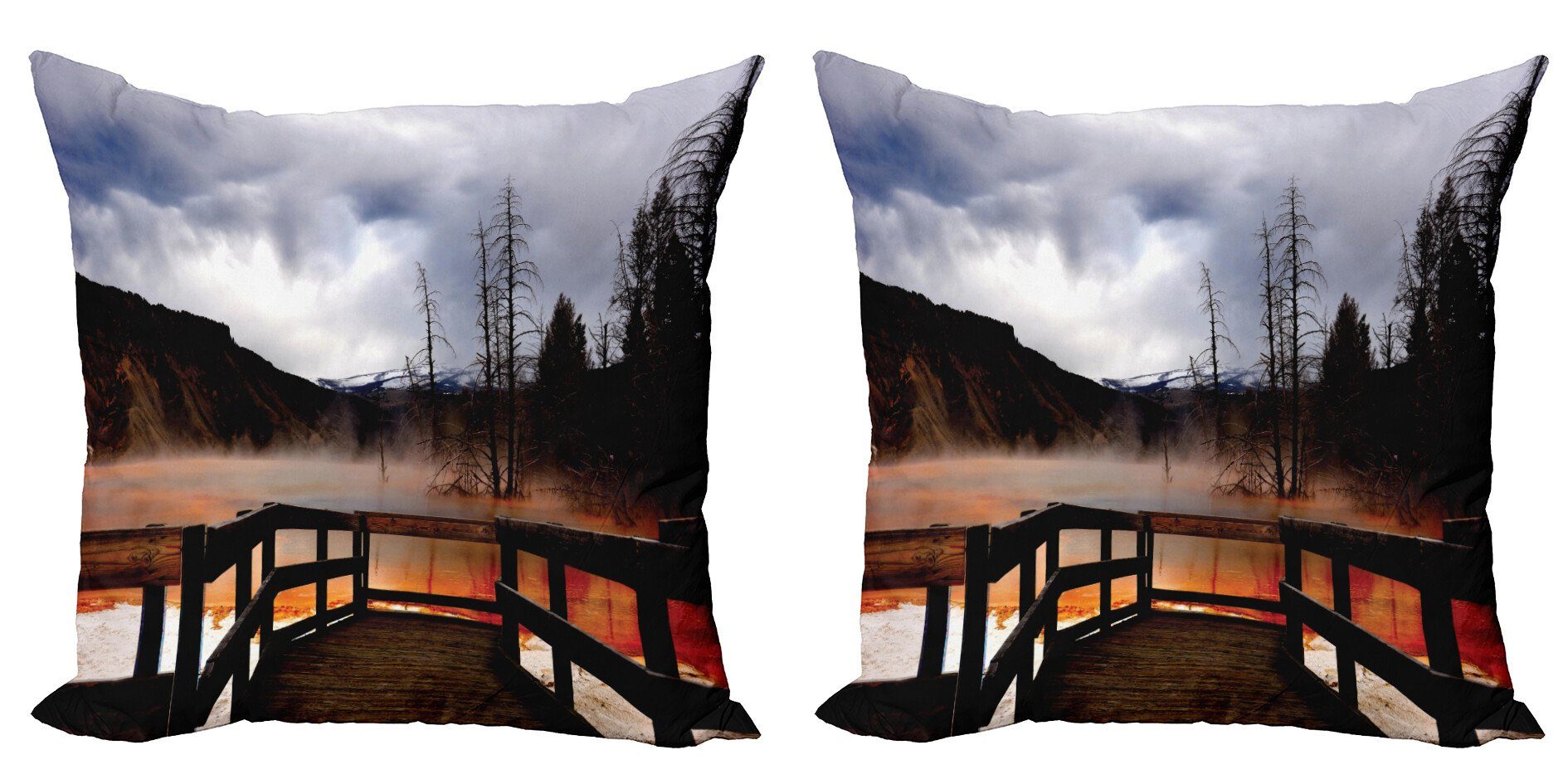 Digitaldruck, Abakuhaus Hot Spring (2 Doppelseitiger Stück), Modern Accent Yellowstone Scenery Kissenbezüge stone~~POS=HEADCOMP