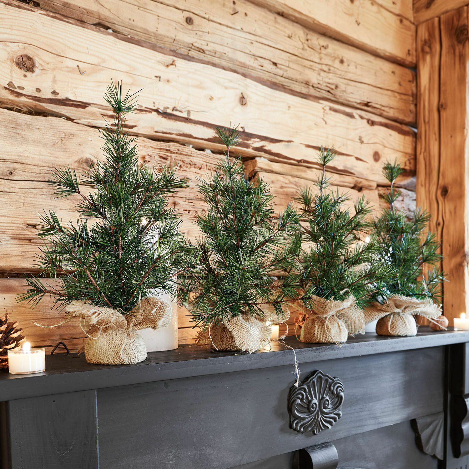 Mirabeau Weihnachtsfigur Deko-Baum 4er Set Millies grün/braun (4er Set, 4er Set)