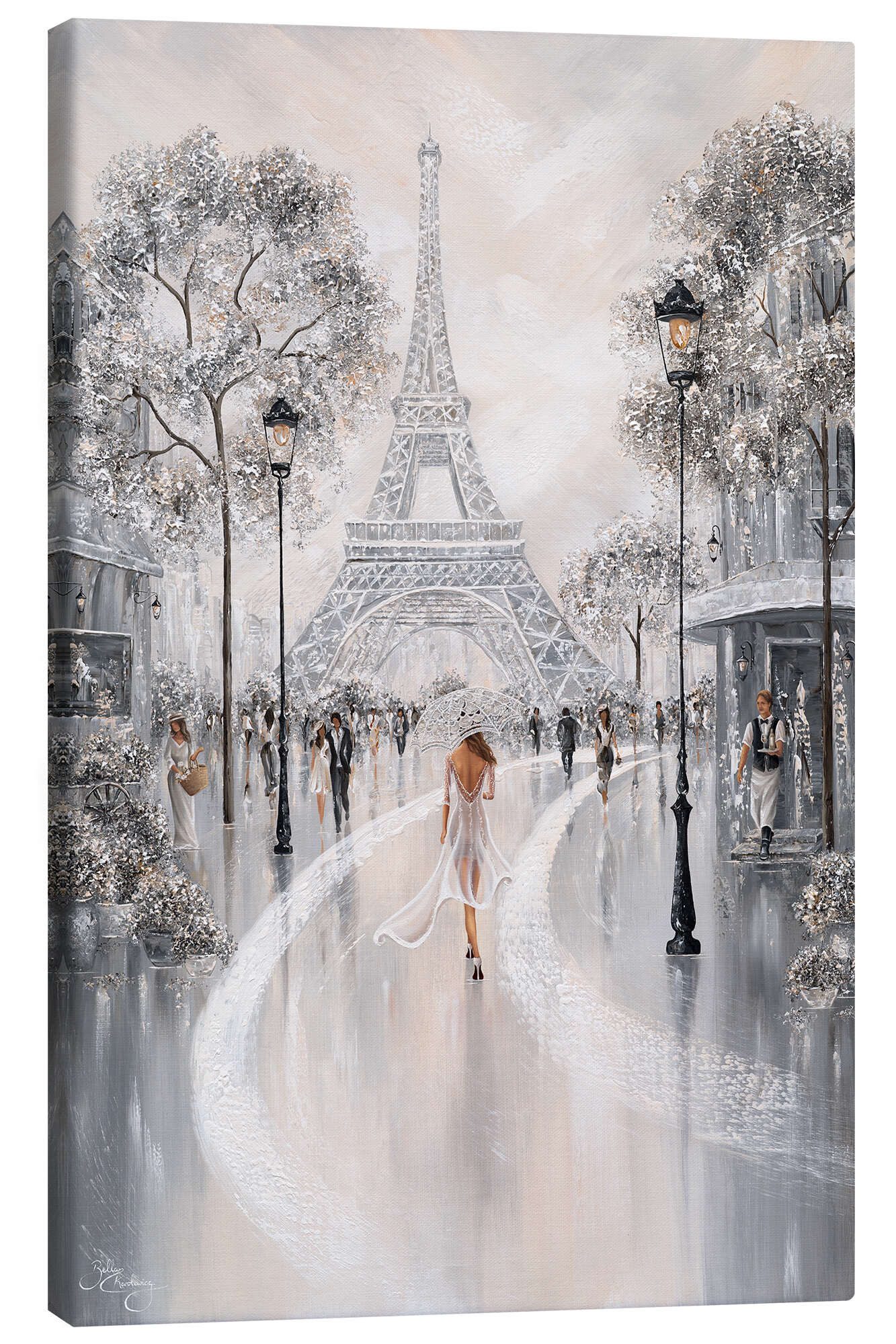 Posterlounge Wandbild Frau am Eiffelturm, Pariser Flair I, Isabella Karolewicz, erhältlich als Poster, Leinwandbild, Wandsticker oder Acrylglasbild