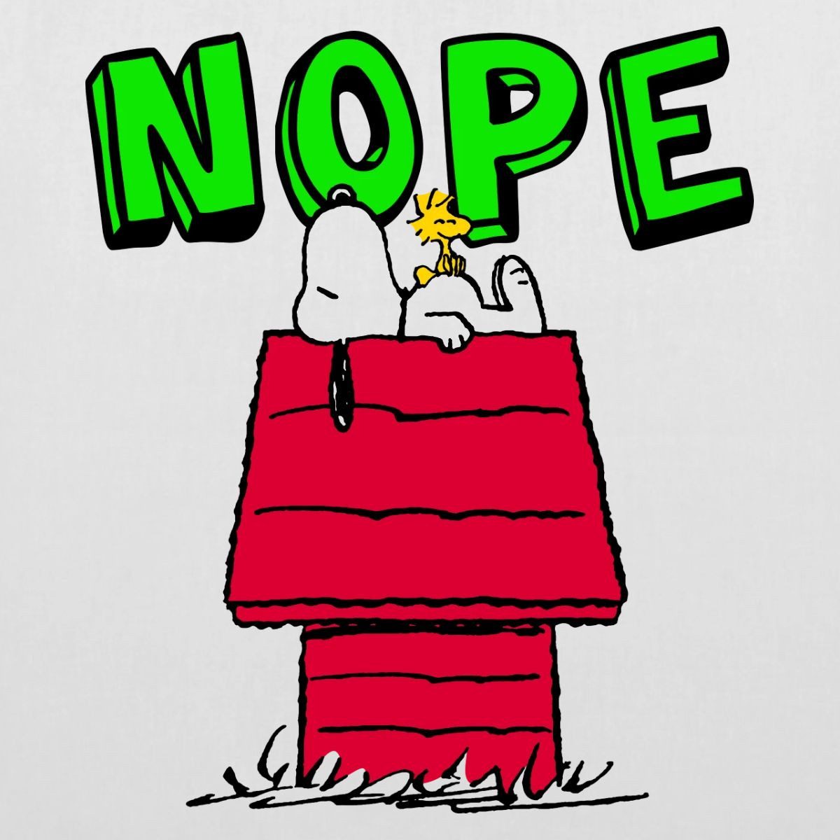 Spreadshirt Henkeltasche Peanuts Snoopy Nope Nö Lustig Stoffbeutel (1-tlg)
