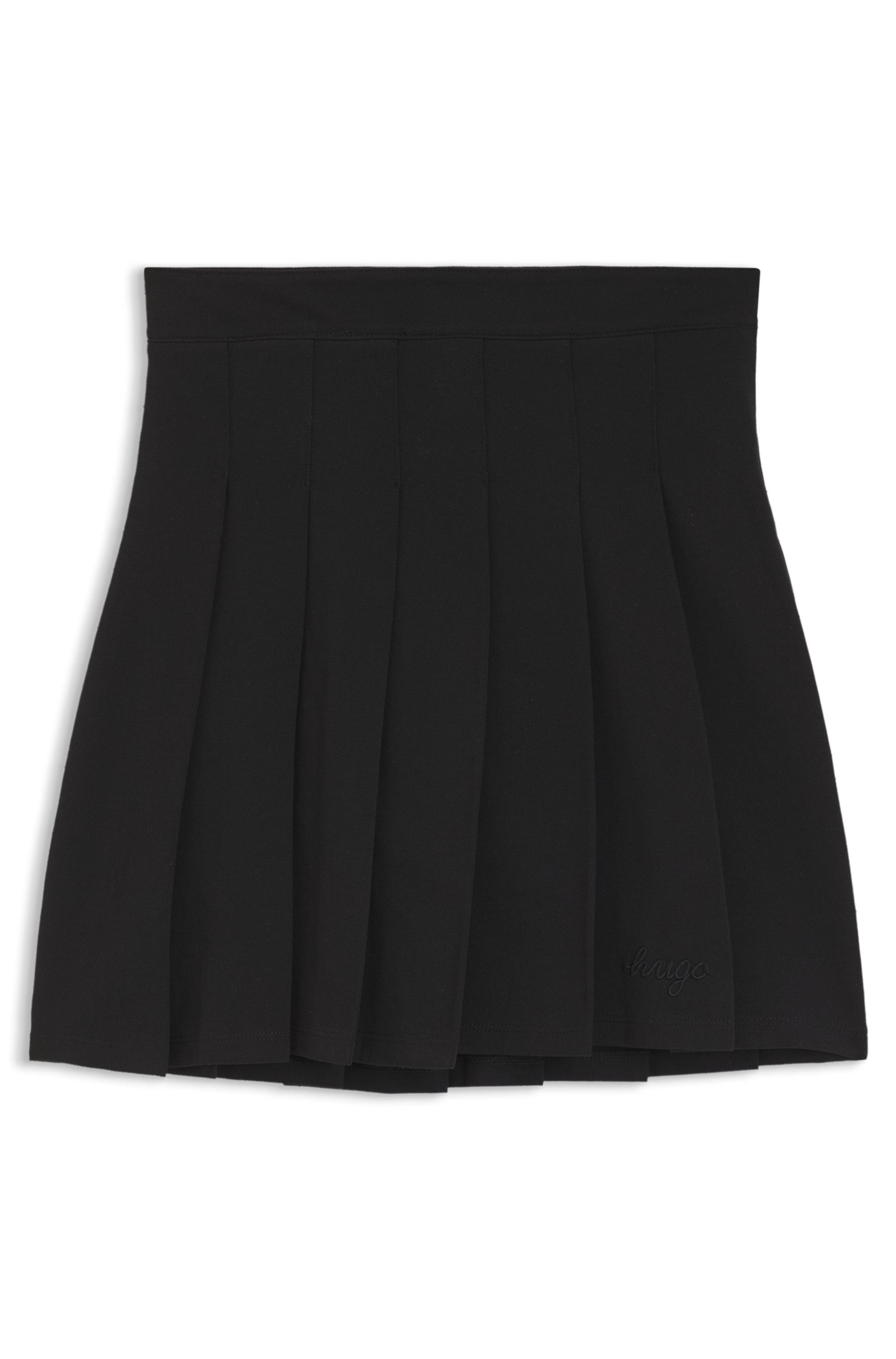 HUGO Blue Plisseerock Nalham mit integrierter Shorts, Relaxed Fit