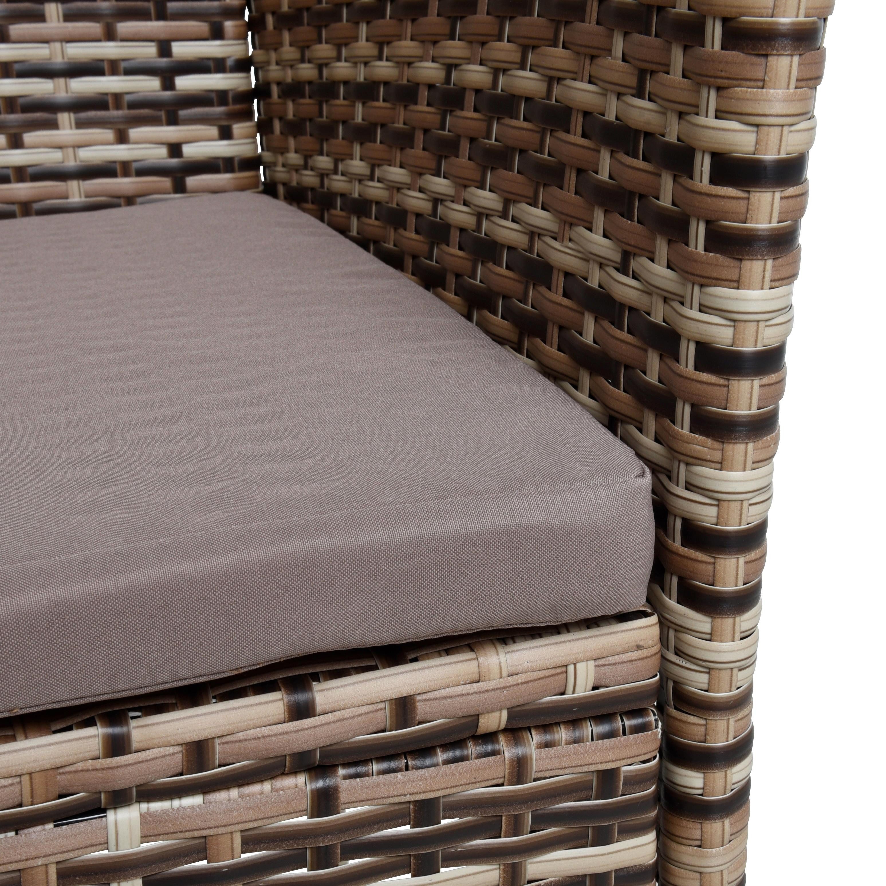 ESTEXO Gartenbank Rattan Gartenmöbel 2-Sitzer Polyrattan Sitzbank Sitzkisse günstig online kaufen